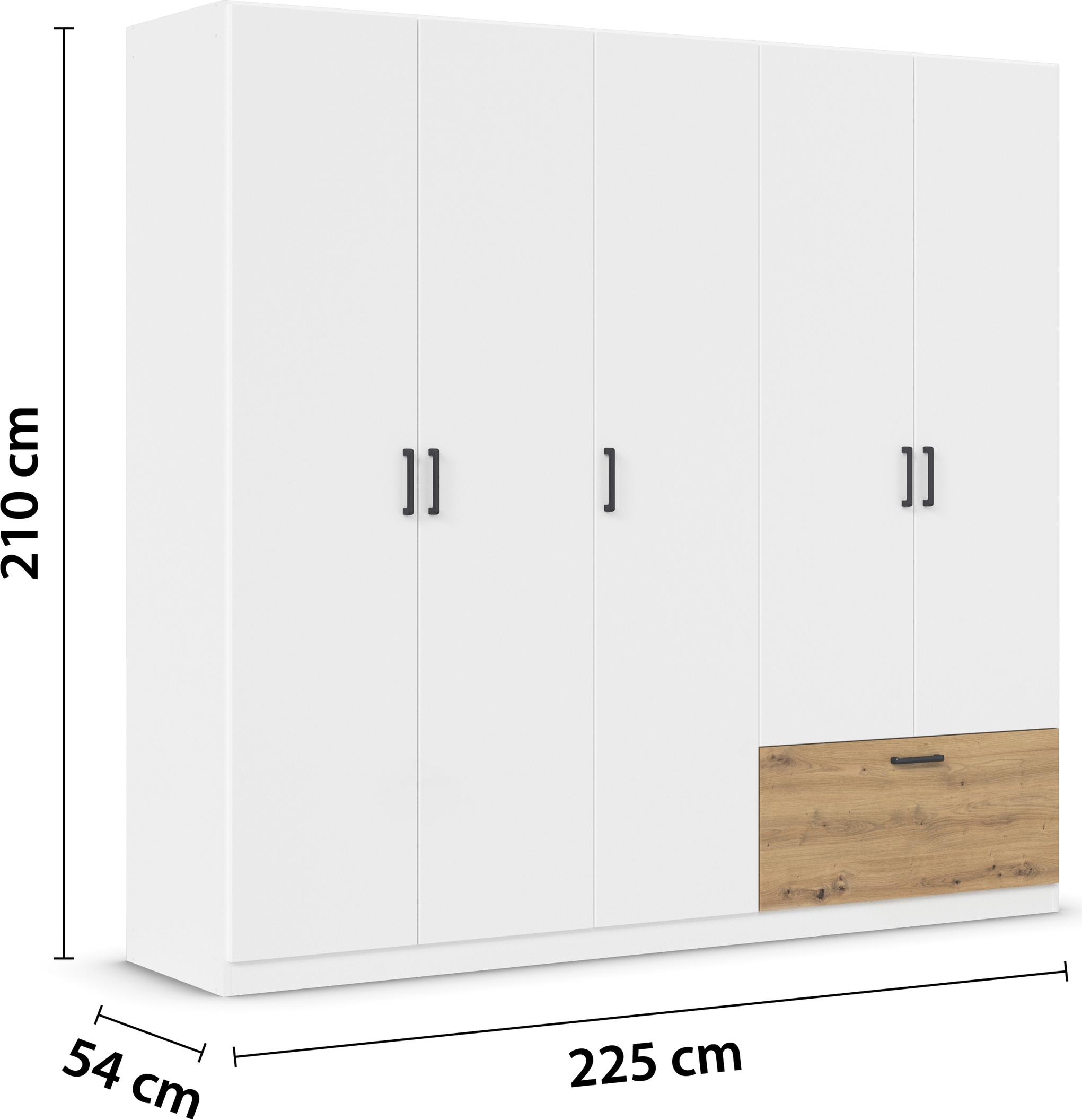 rauch Kleiderschrank »Schrank Garderobe Mehrzweckschrank Schlafzimmer Mietswohnung BARI« mit Schubasten aussen, moderner Griff in Graumetallic MADE IN GERMANY