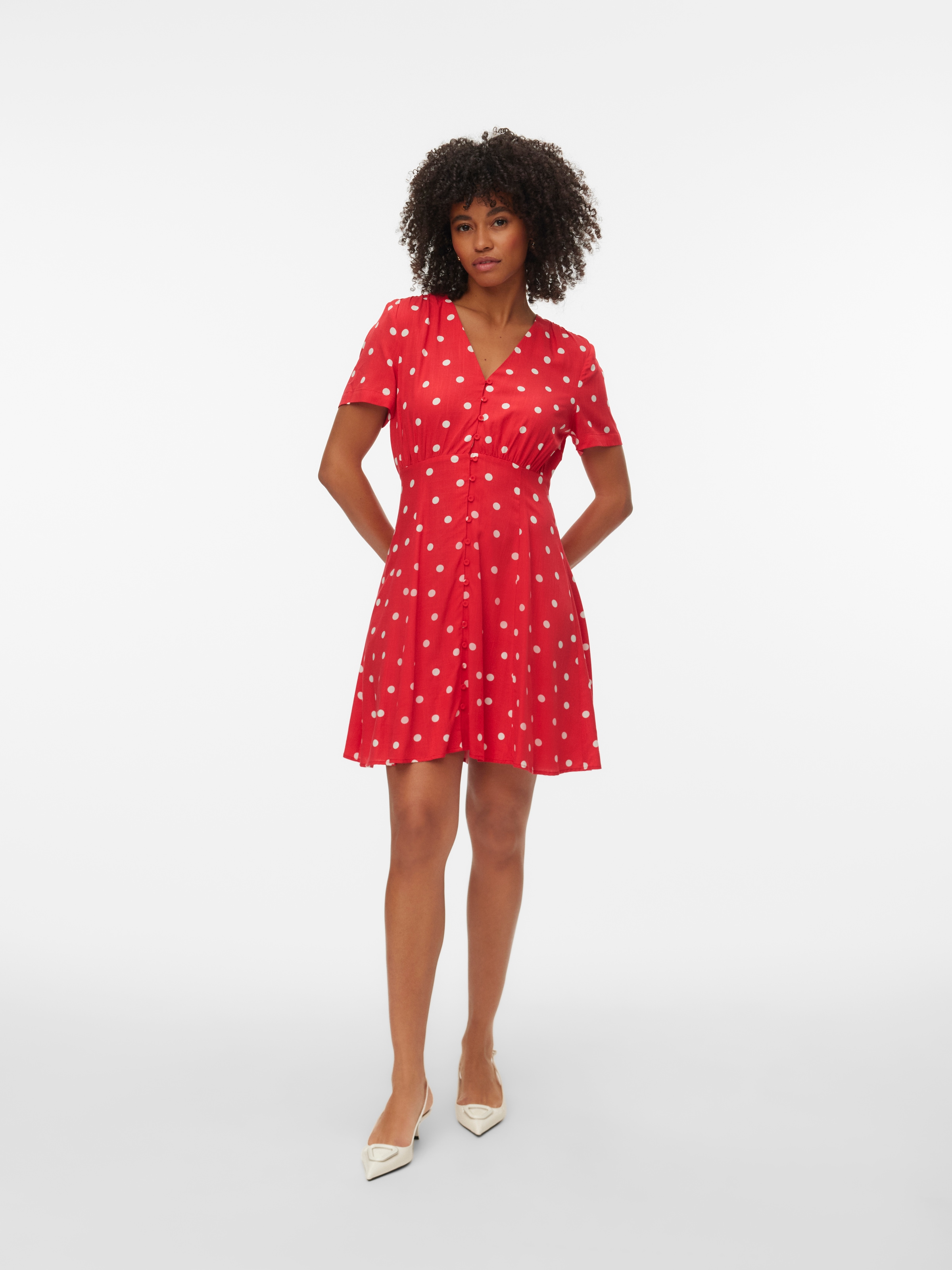 Vero Moda Mini-robe »VMKORA S/S SHORT DRESS WVN BTQ« viscose