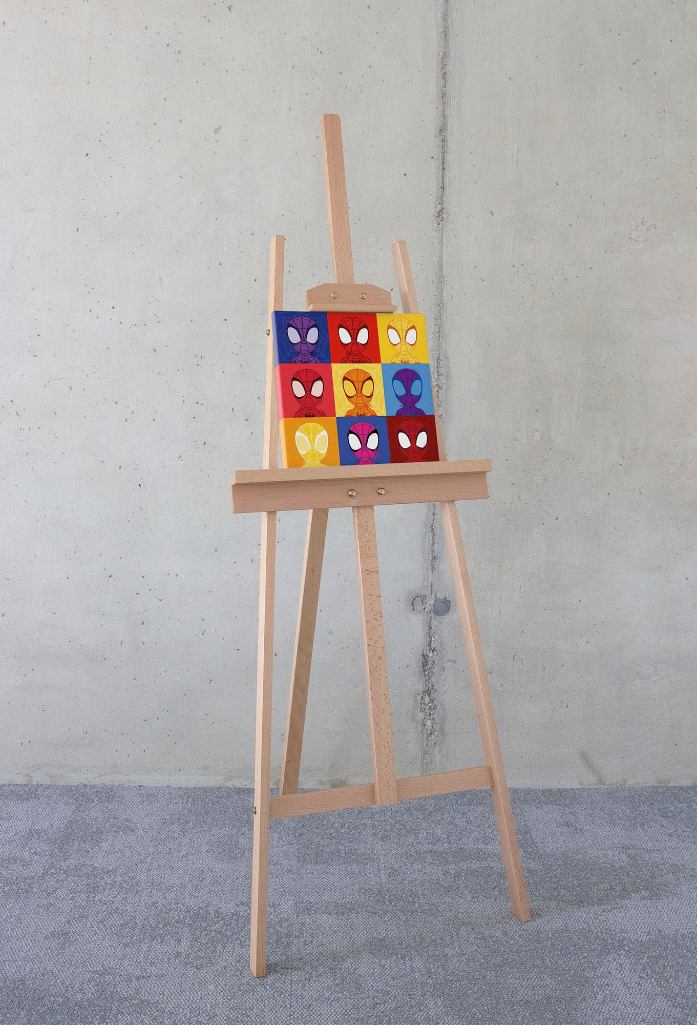 Komar Leinwandbild »Spidey Symmetry - Grösse 30 x 30 cm«, Disney, (1 St., 30 x 30 cm (Breite x Höhe), Keilrahmenbild mit Echtholzrahmen, Kinderzimmer
