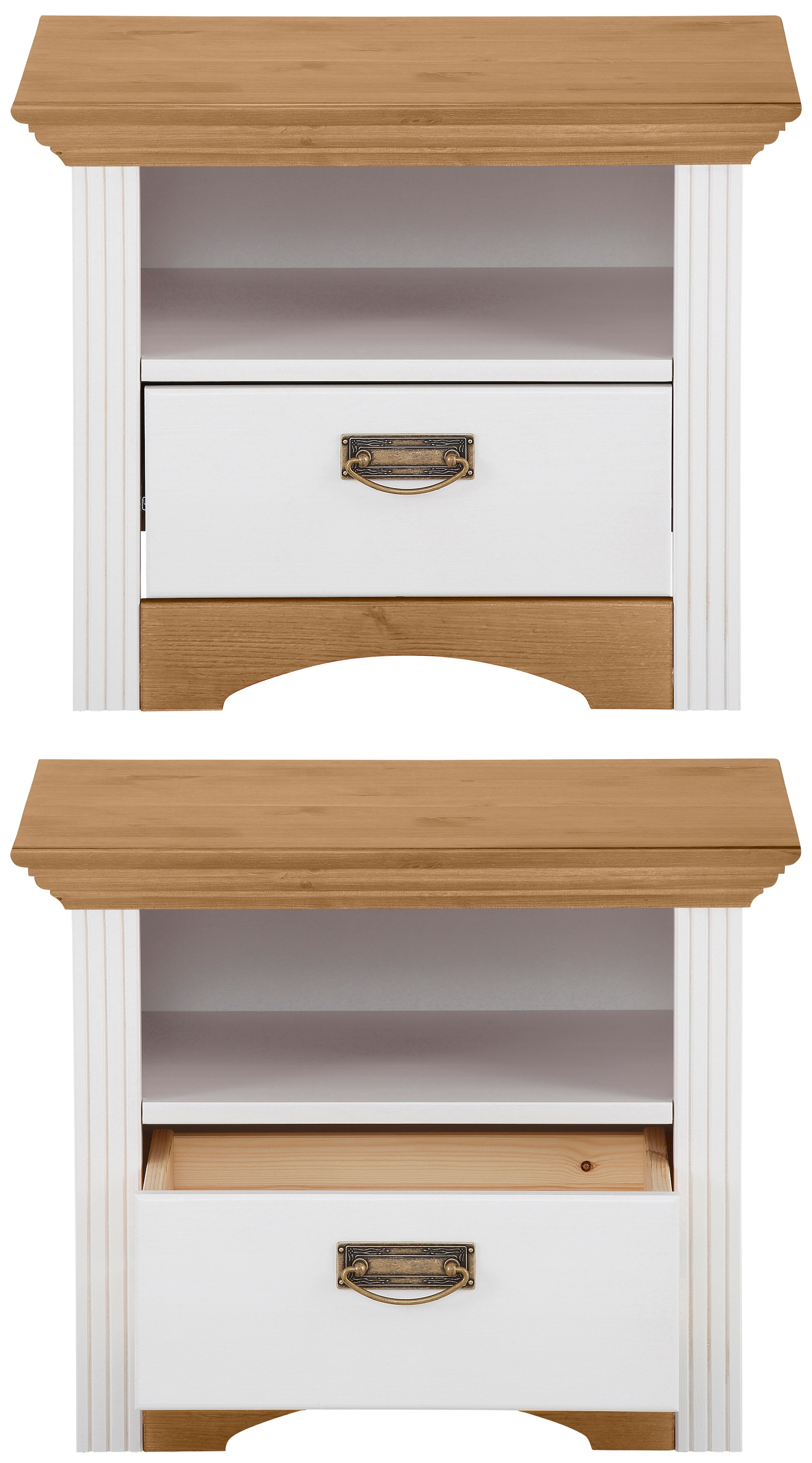 Home affaire Schlafzimmer-Set »"Konrad", komplettes Schlafzimmer mit grossem Schrank«, (Set, 4 tlg., Kleiderschrank 5 türig mit Schubladen, 2 Nachttische, Bett 180x200cm), mit 5-trg. Kleiderschrank, Bett 180/200 cm und 2 Nachttischen