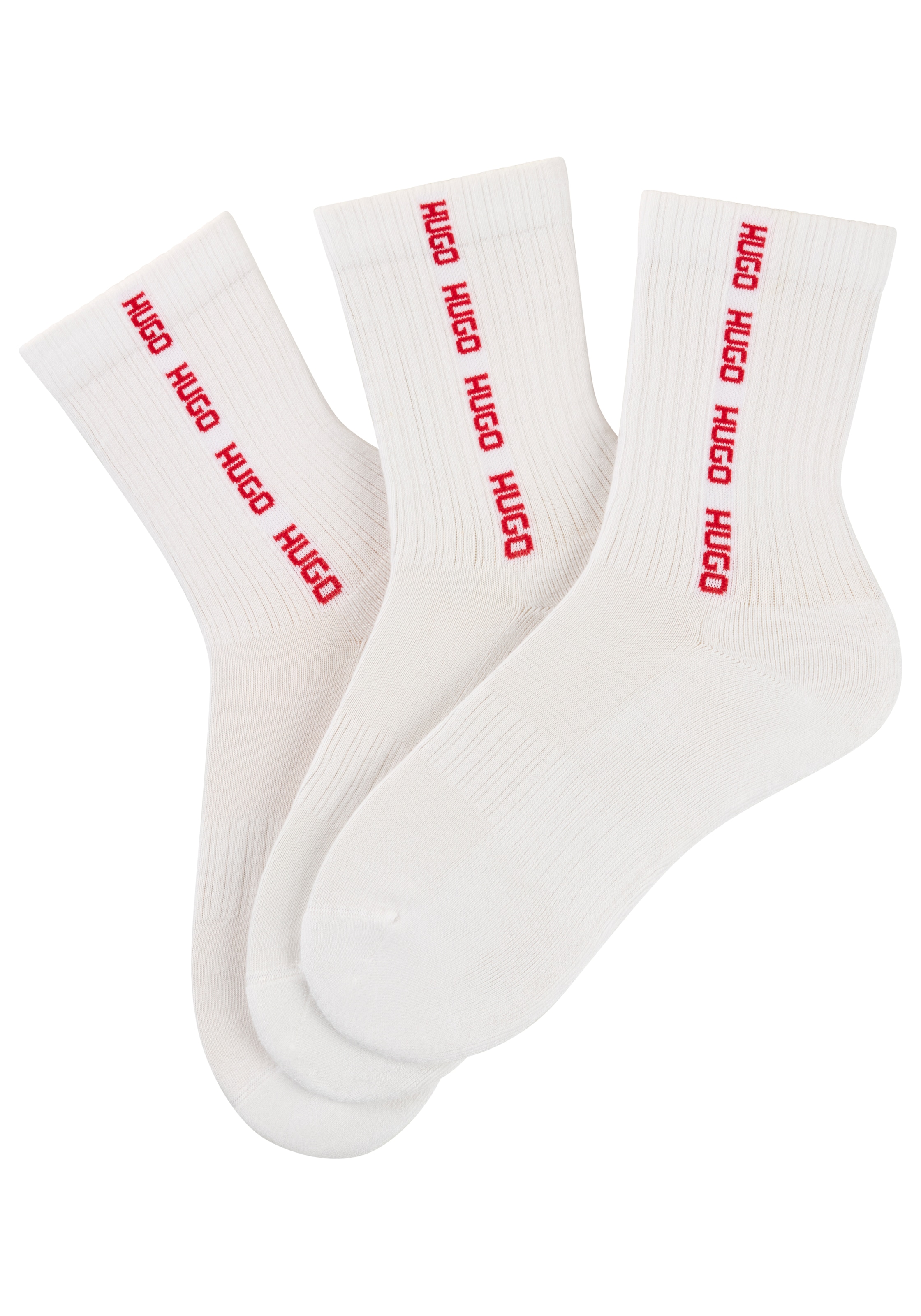HUGO Underwear Basicsocken »3P QS RIB TAPE MD«, mit Rippdetails