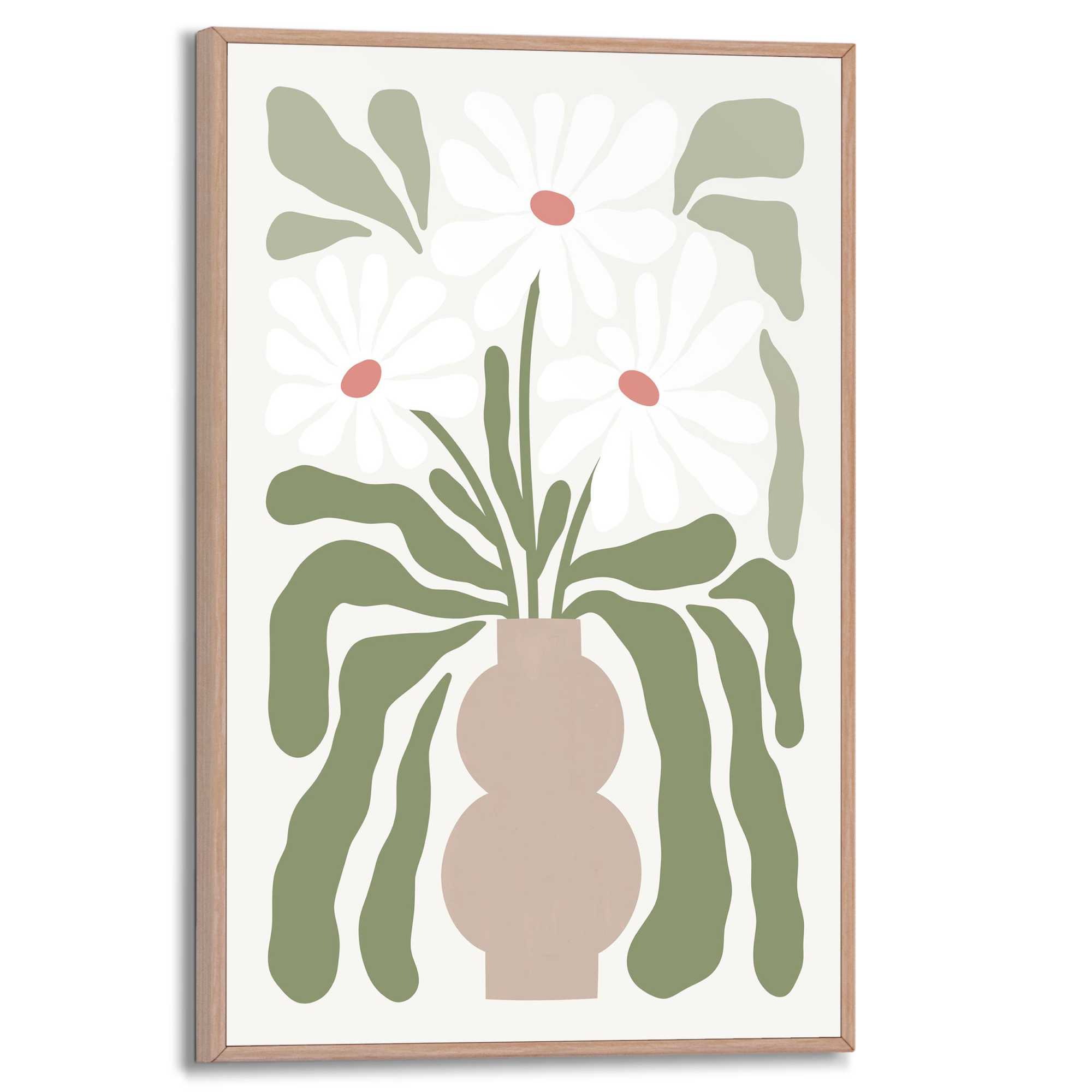 Image of Reinders Poster "Abstract Flowers" Wohnzimmer - Blumen - Vase - Grün - MDF - Blumen und Pflanzen