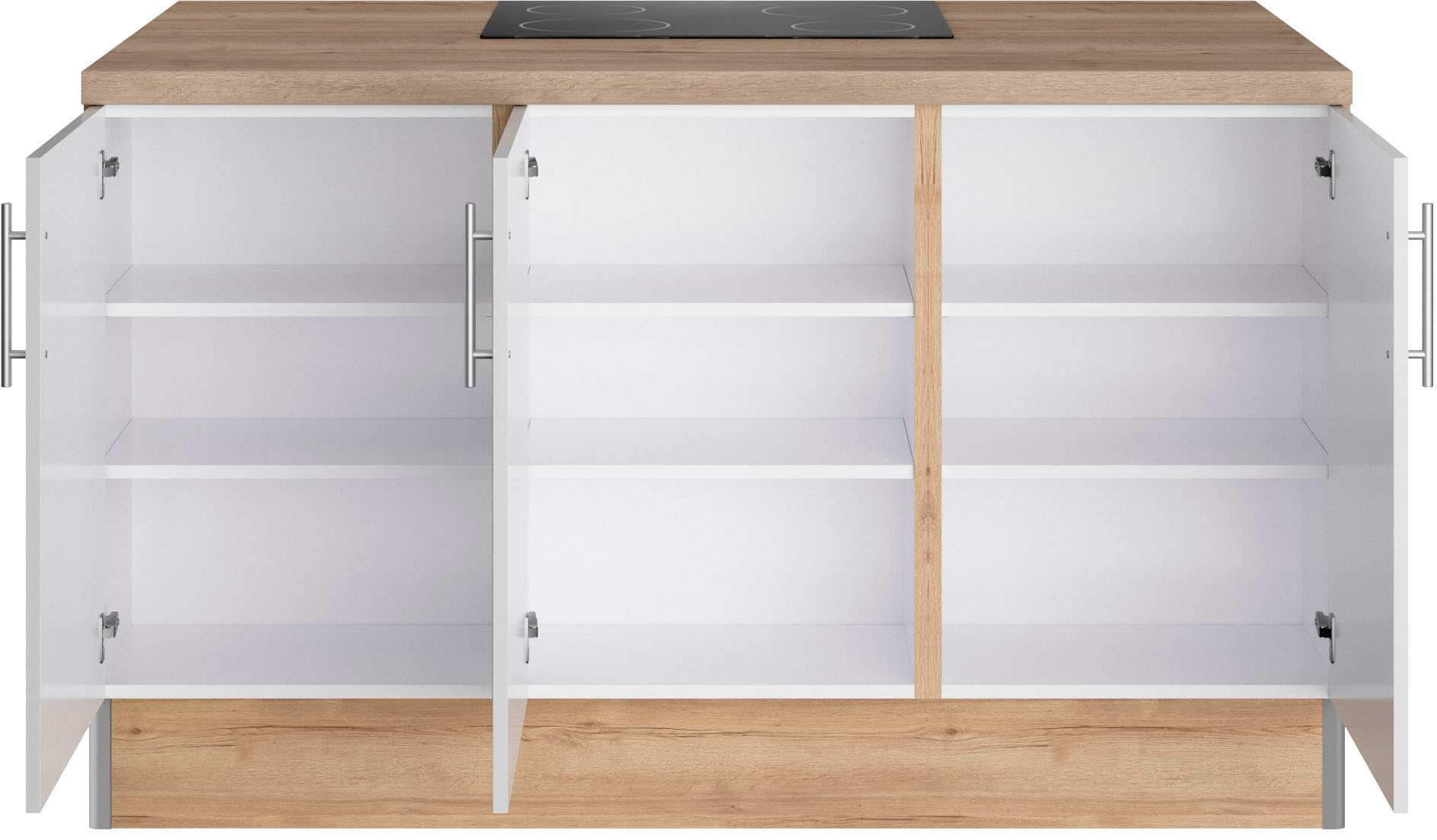 OPTIFIT Pantryküche »Ahus«, Kücheninsel, Breite 150 cm, wahlweise mit Kochfeld