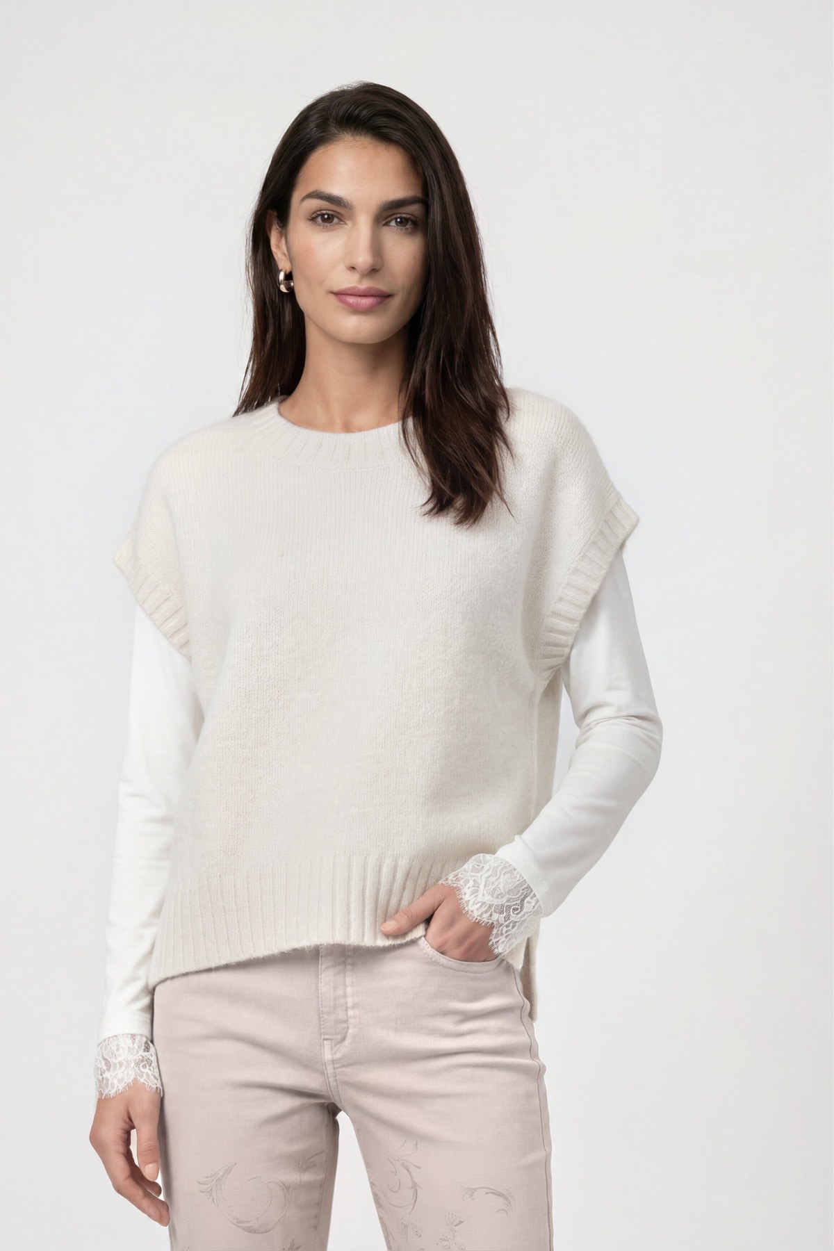 Image of Monari Pullunder "Pullunder Lurex" Regular fit mit Strickbund