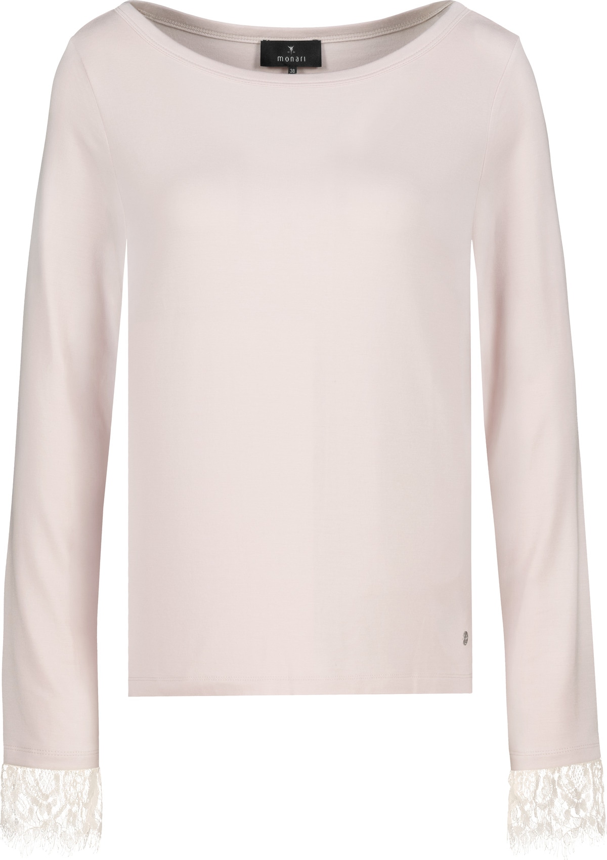 Monari T-shirt à manches longues »Shirt Basic Spitzendetail« Coupe régulière avec bordure en dentelle