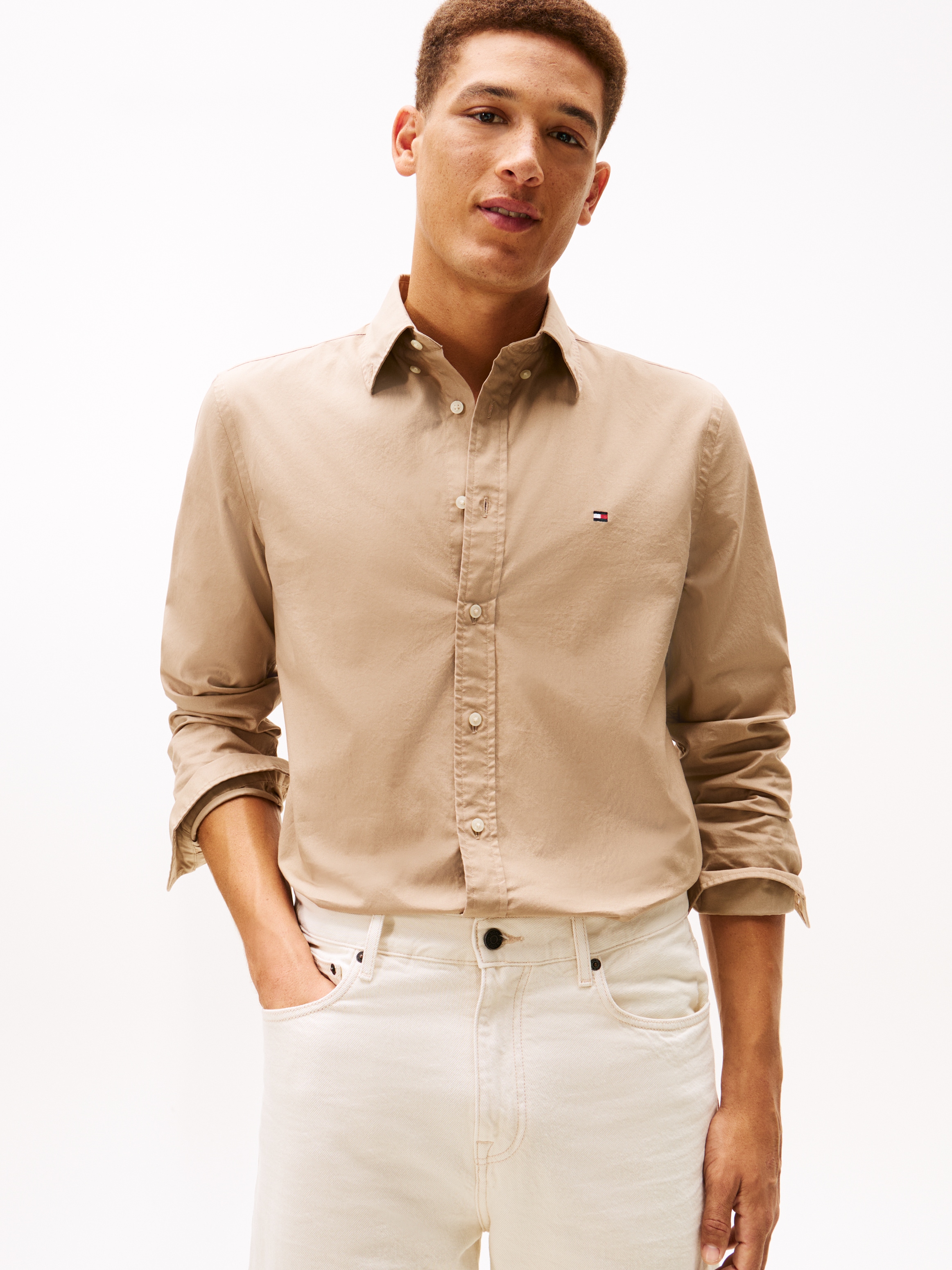 Tommy Hilfiger Chemise d'affaires »FLEX POPLIN SOLID« Coupe droite coton extensible