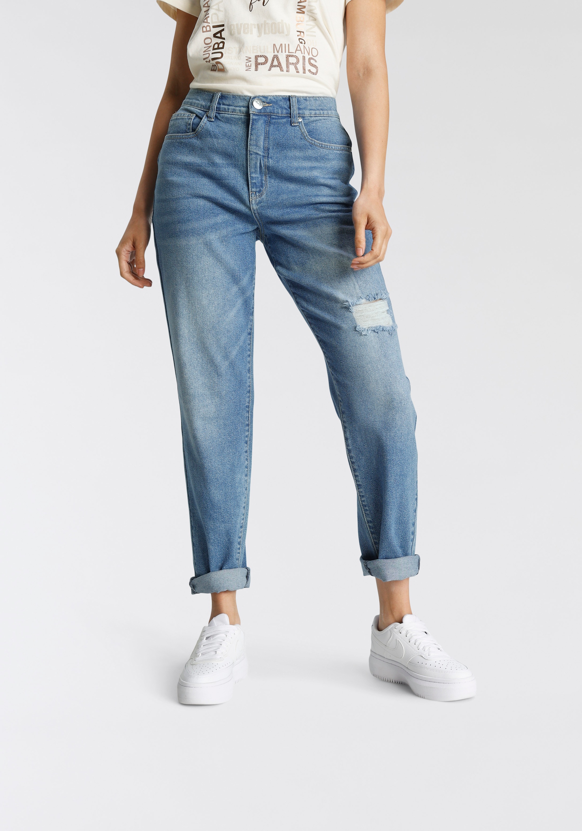 Image of Bruno Banani Mom-Jeans, Destroyed Effekte NEUE KOLLEKTION bei Ackermann Versand Schweiz