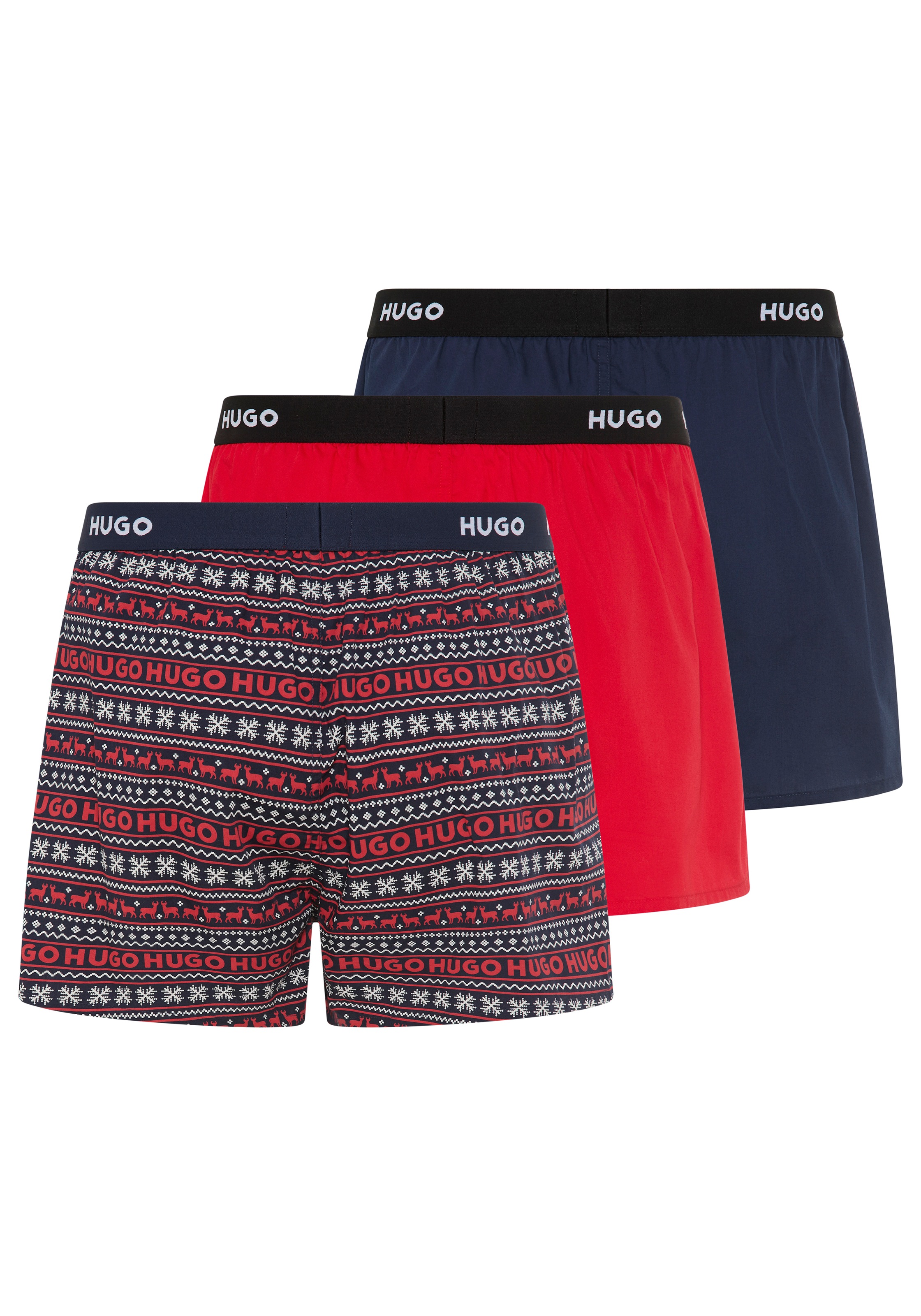 HUGO Underwear Webboxer »WOVEN BOXER TR« Packung, 3er-Pack, 3 Stk. Webboxer mit HUGO Schriftzug