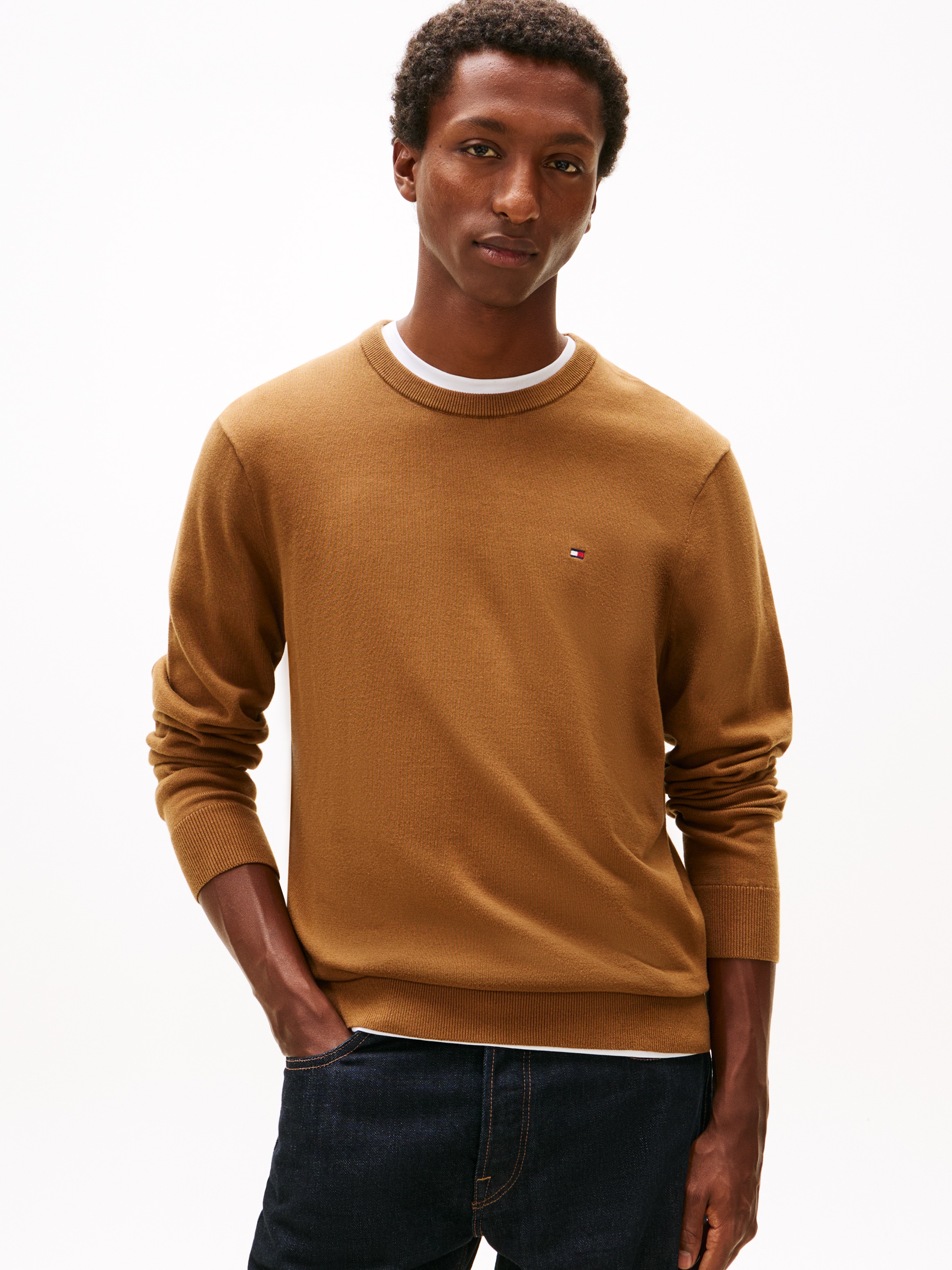 Tommy Hilfiger Pull à col rond »ESSENTIAL COTTON« Crewneck Regular Fit Premium Mode