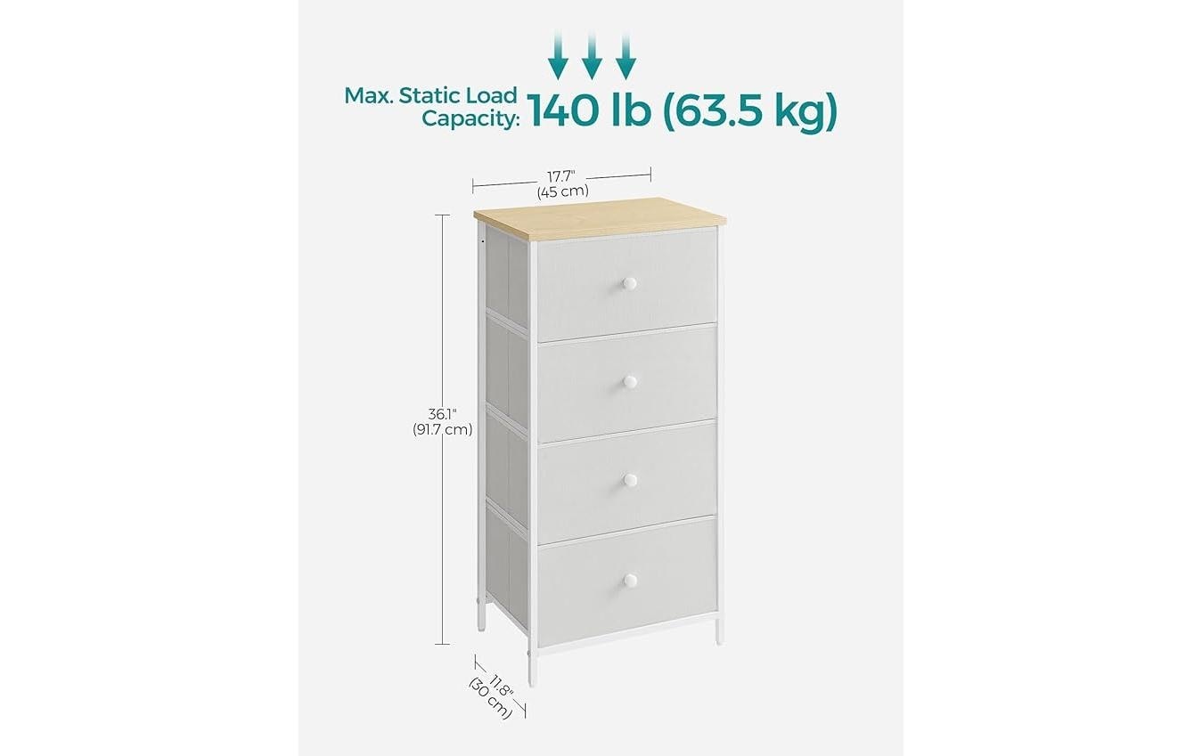 Image of SONGMICS Kommode "mit vier Schubladen 30 x 91.7 cm"