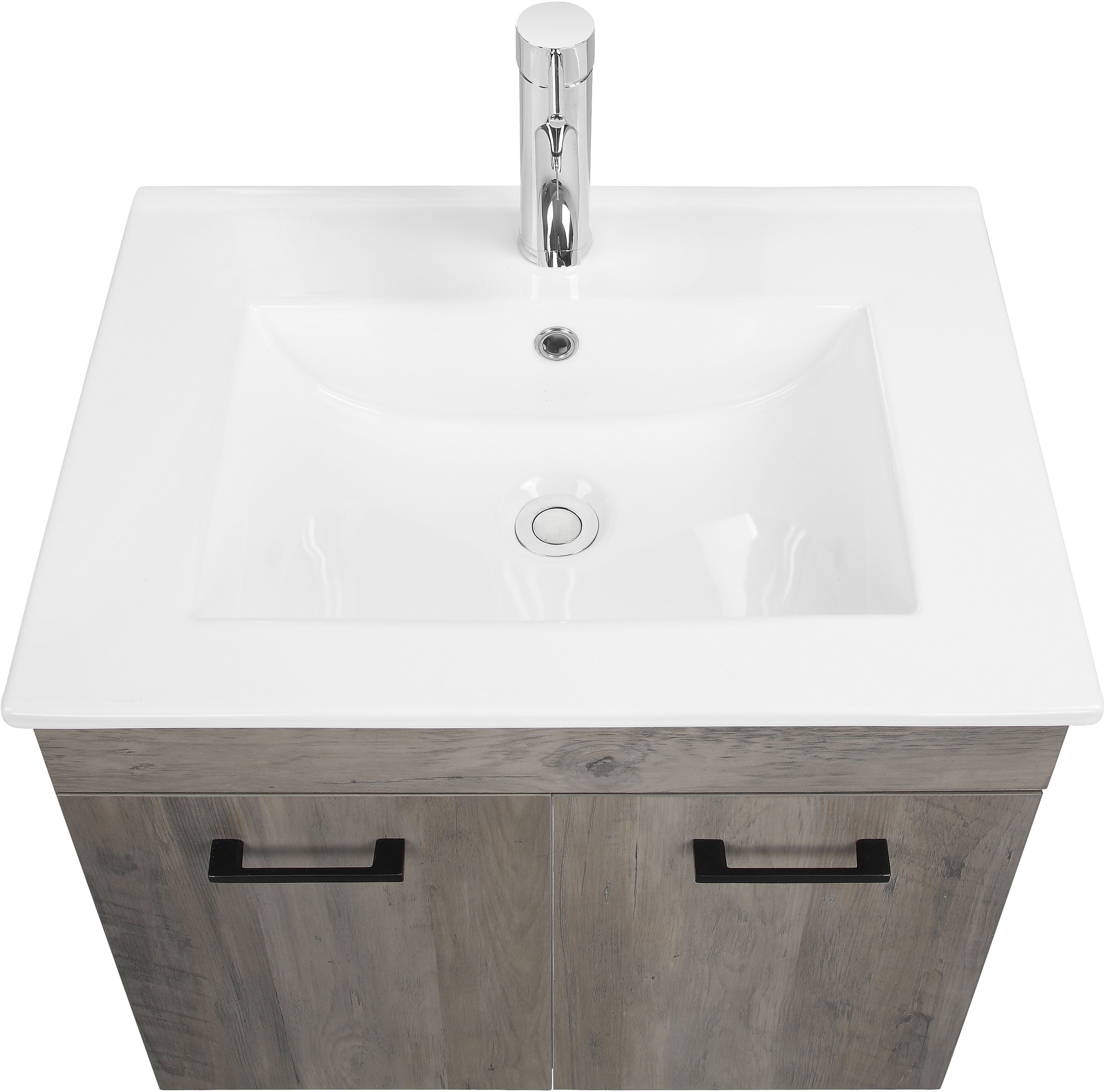 welltime Table de lavage »Florenz, Breite 60cm, 2 Tür, 2 Fächer, MDF-Front« Set, Waschtisch inklusive Waschbecken,  Waschplatz mit 2 Türen,in verschiedenen Farben erhältlich, Badmöbel