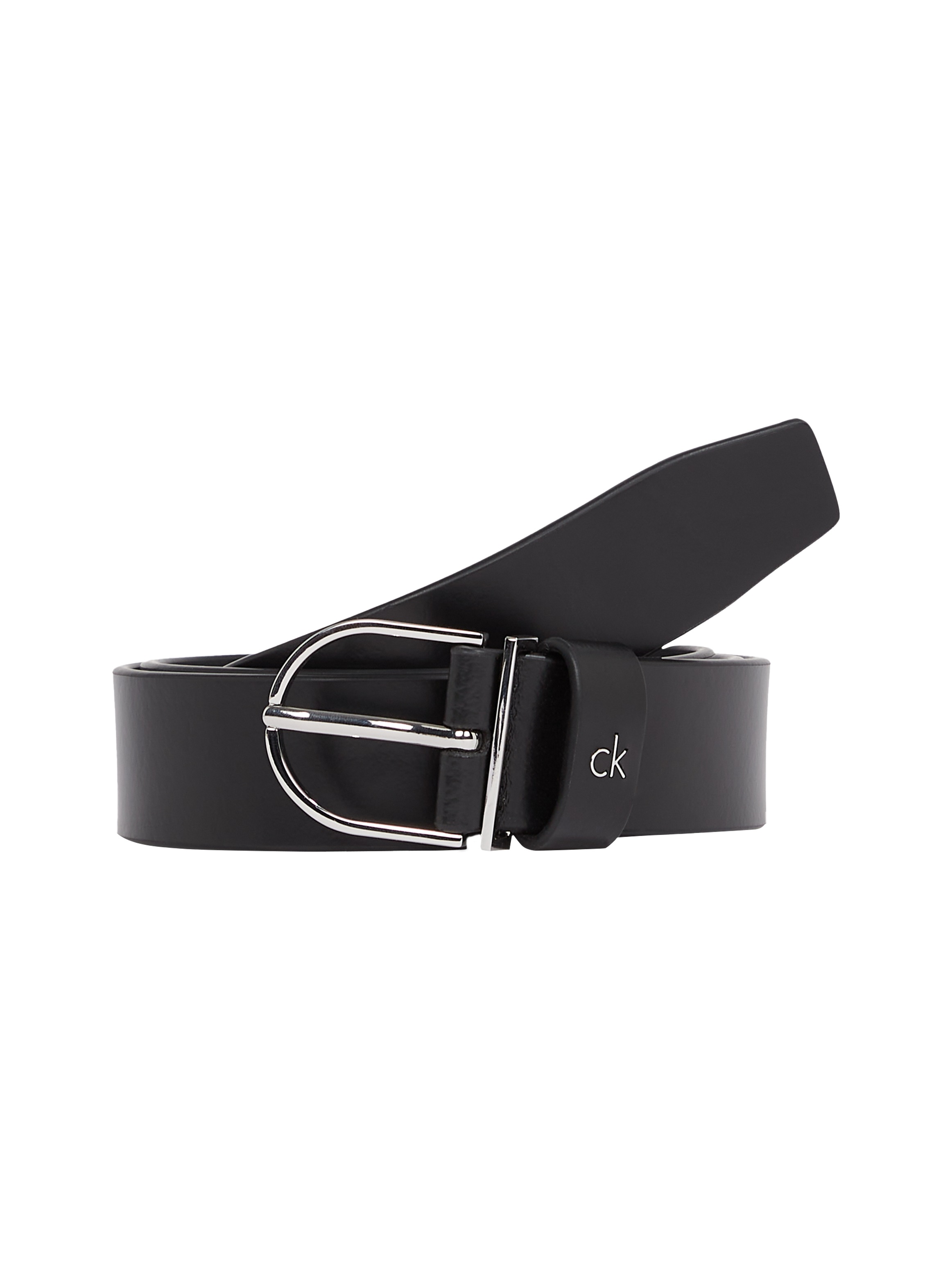 Calvin Klein Ledergürtel »CK METAL LOOP RND BUCKLE 3.0«, Logoschriftzug, Einfachdornschliesse