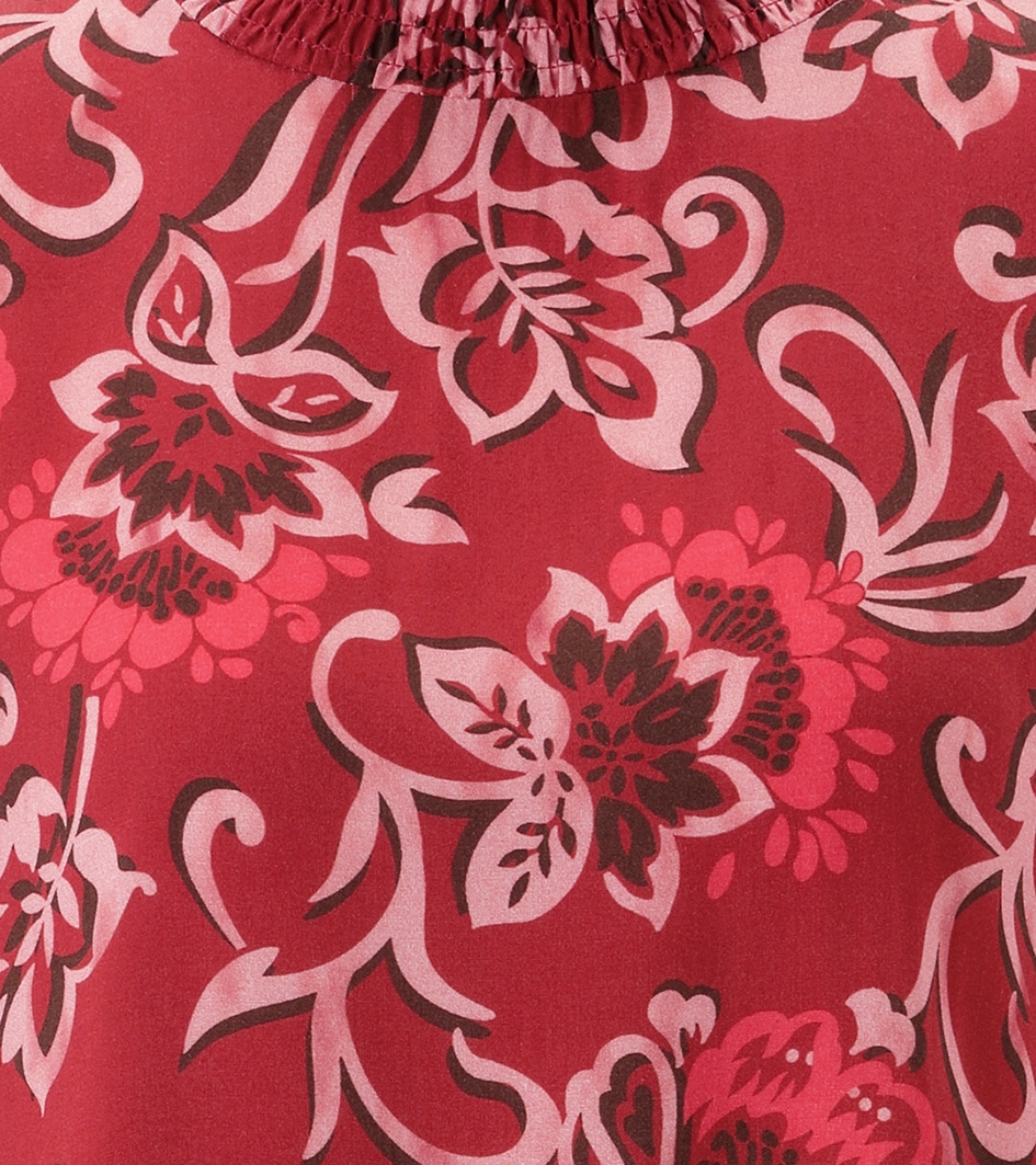 Aniston SELECTED Schlupfbluse mit Blüten- und Blätterdruck und Smok-Einsätzen - NEUE KOLLEKTION