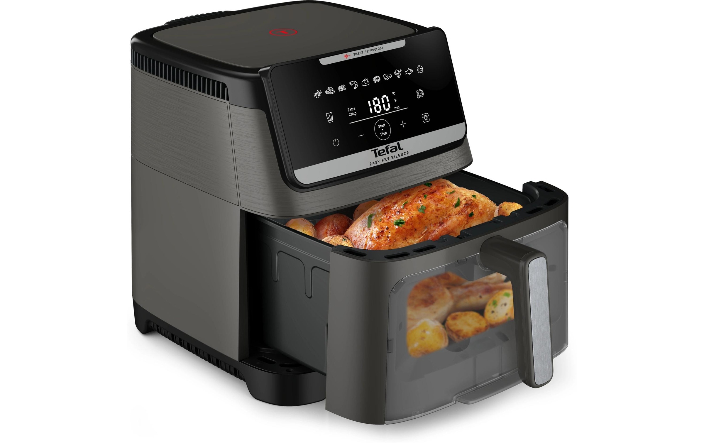 Image of Tefal Heissluftfritteuse "Easy Fry Silence XXL" 1800 W 10 Programme, Sichtfenster, Rezepte in der My Tefal App, EY846H
