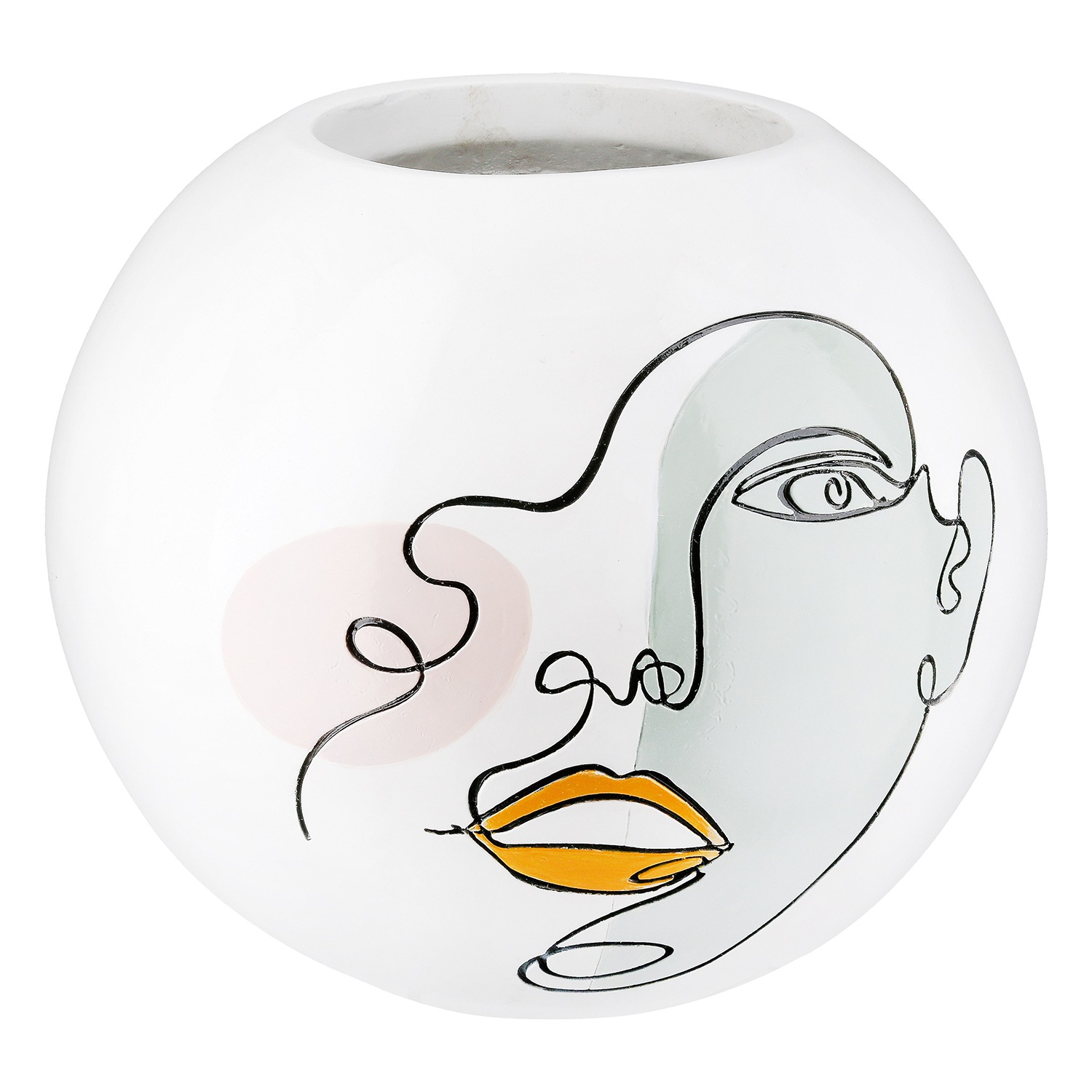 Casablanca by Gilde Tischvase »Kugelvase rund Voir weiss H. 21,5 cm«, (1 St.)