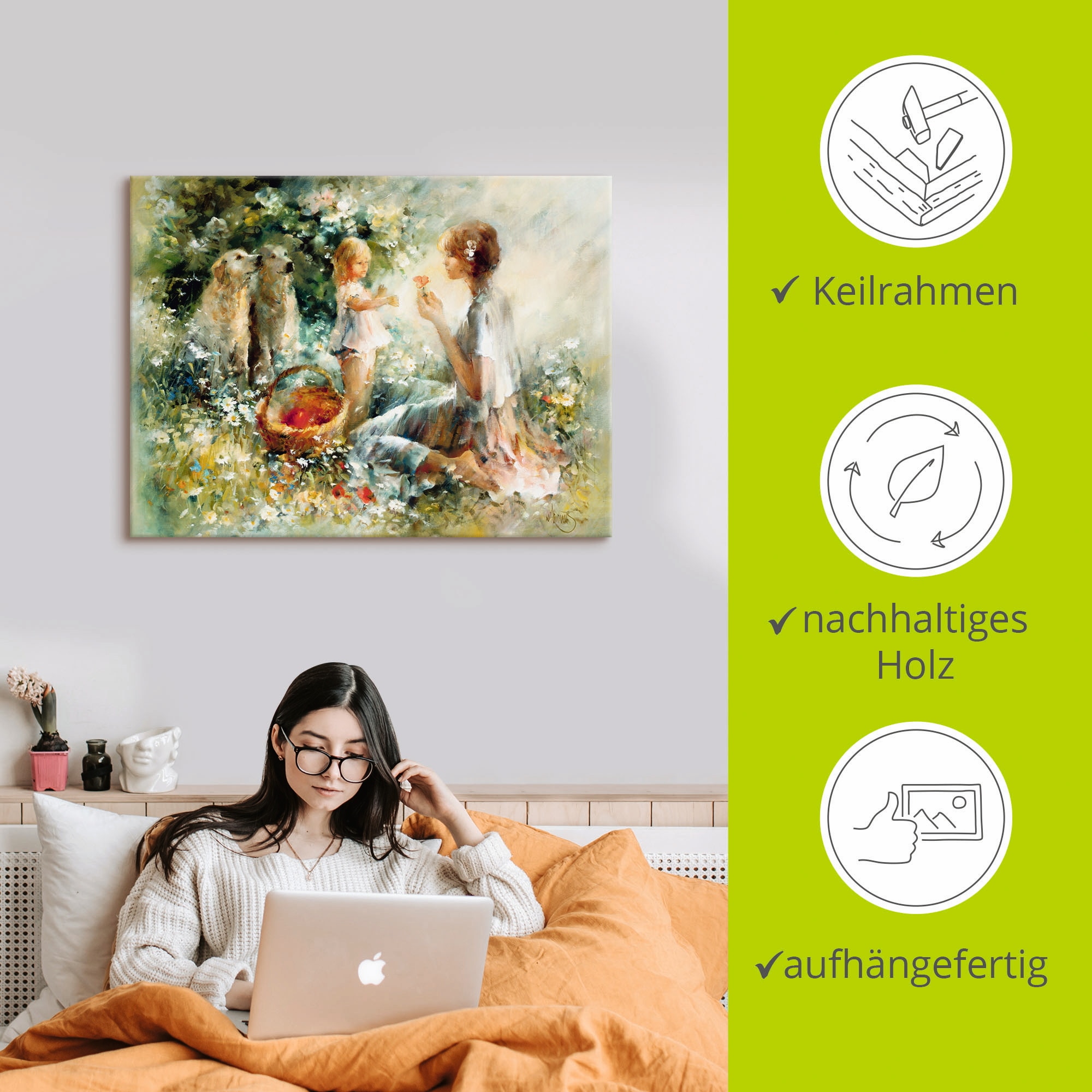 Artland Wandbild »Picknick«, Gruppen & Familien, (1 St.), als Leinwandbild, Poster, Wandaufkleber in verschied. Grössen