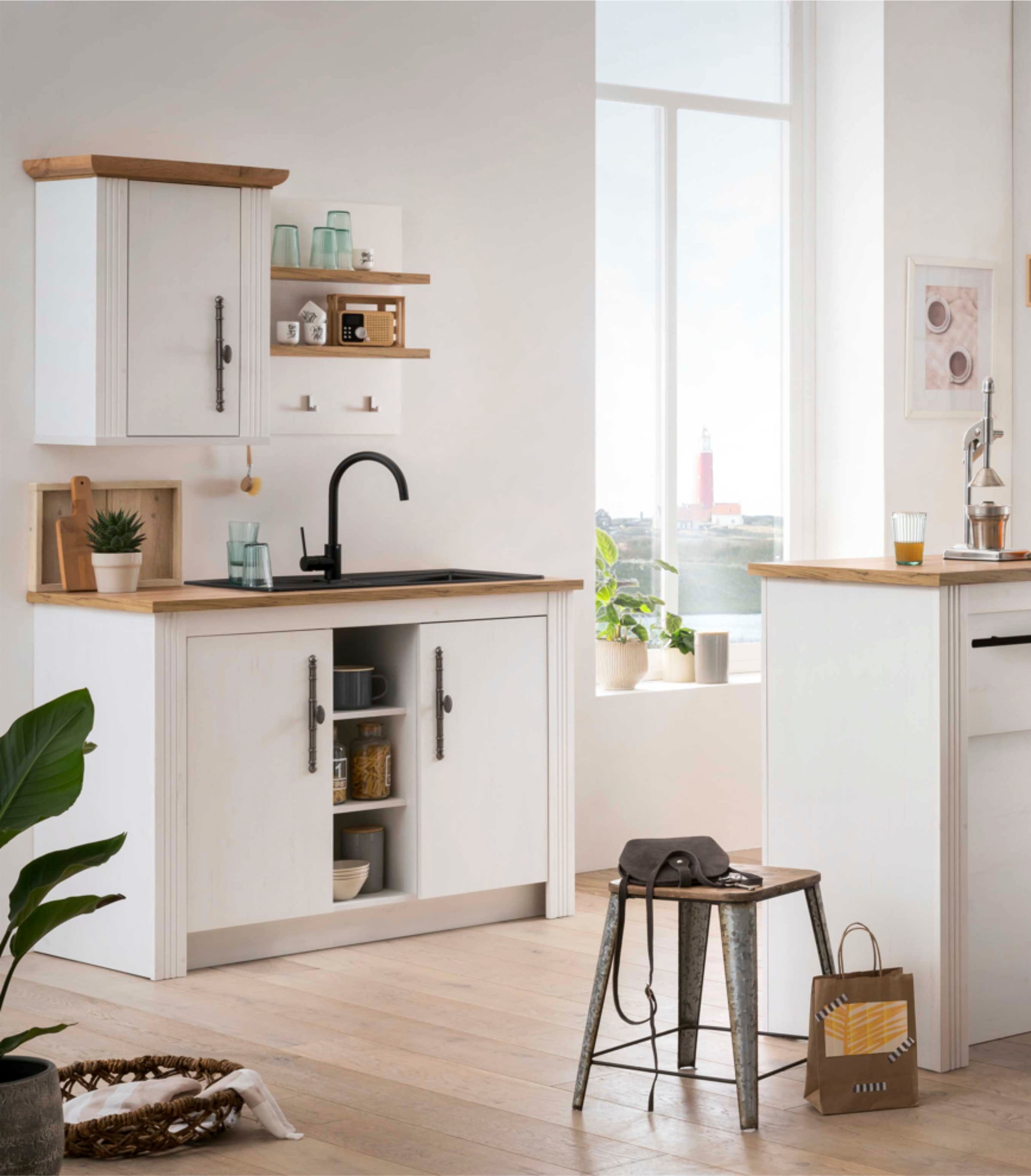 GOODproduct Pantryküche »KS-Westminster« Breite 130 cm, ohne E-Geräte