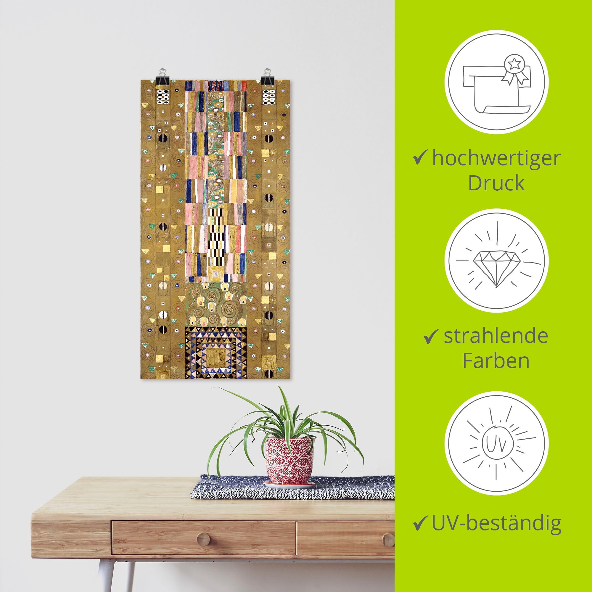 Artland Wandbild »Werkvorlage zum Stocletfries. Schmalwand«, Muster, (1 St.), als Leinwandbild, Poster, Wandaufkleber in verschied. Grössen