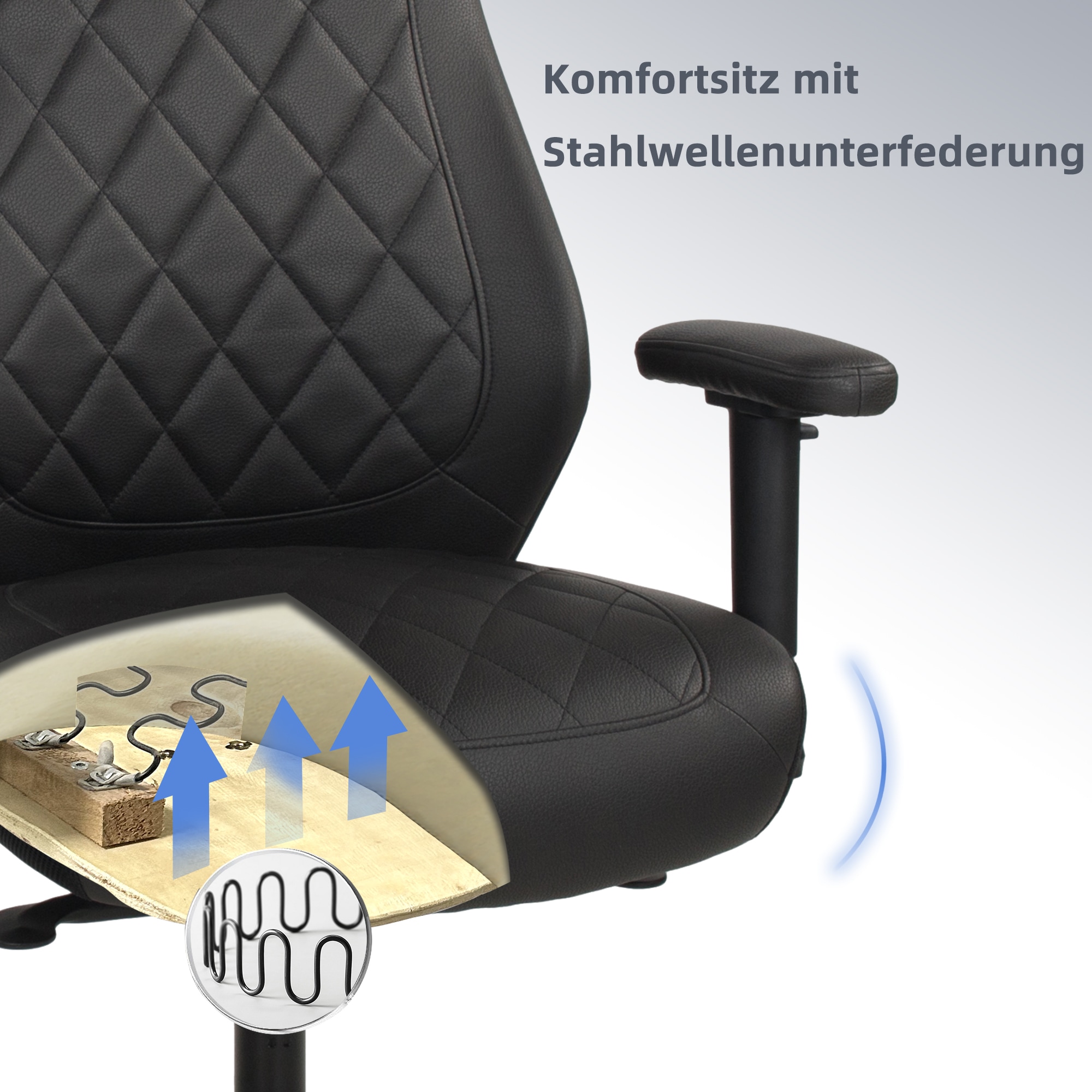 Duo Collection Chaise de bureau »TURSI« () 1 cuisaccoudoirs 2D, réglage de la profondeur et de la hauteur d'assise, microfibre aspect cuir