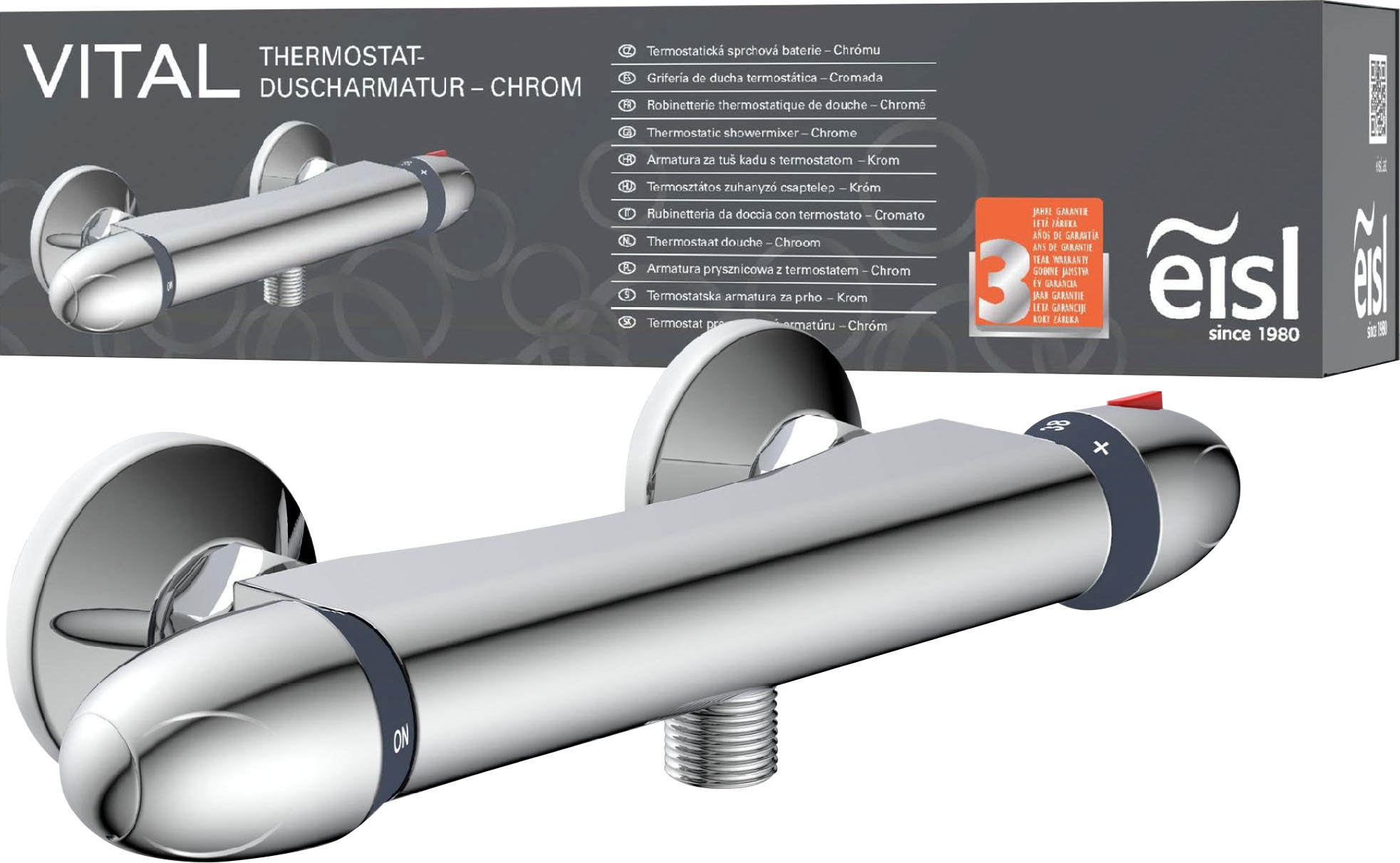 Image of Eisl Duscharmatur "VITAL" mit Thermostat, Mischbatterie Dusche, Duschthermostat in Chrom