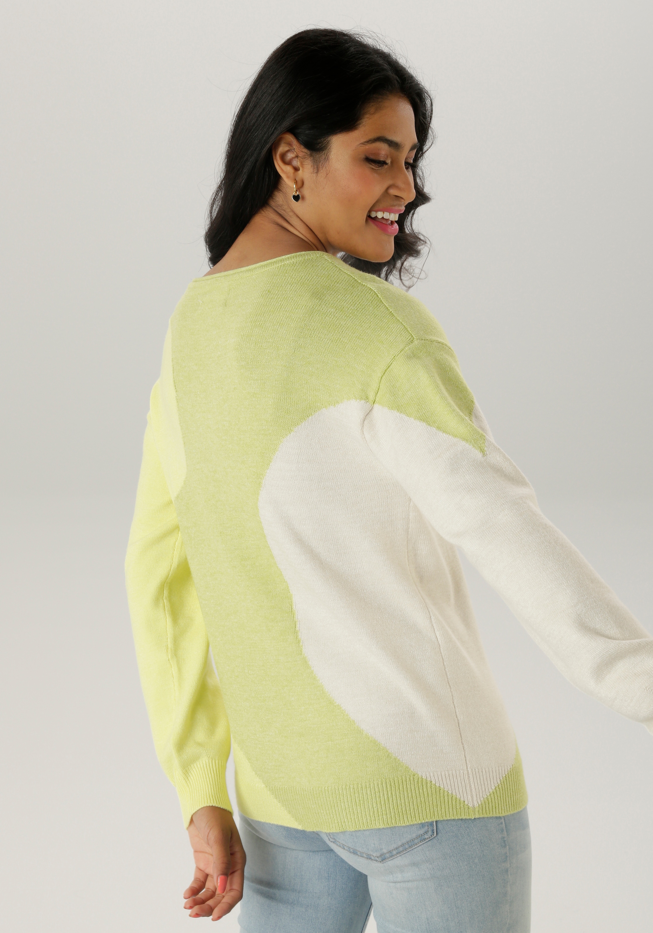 Aniston SELECTED Strickpullover, mit Rollkante am Rundhalsausschnitt