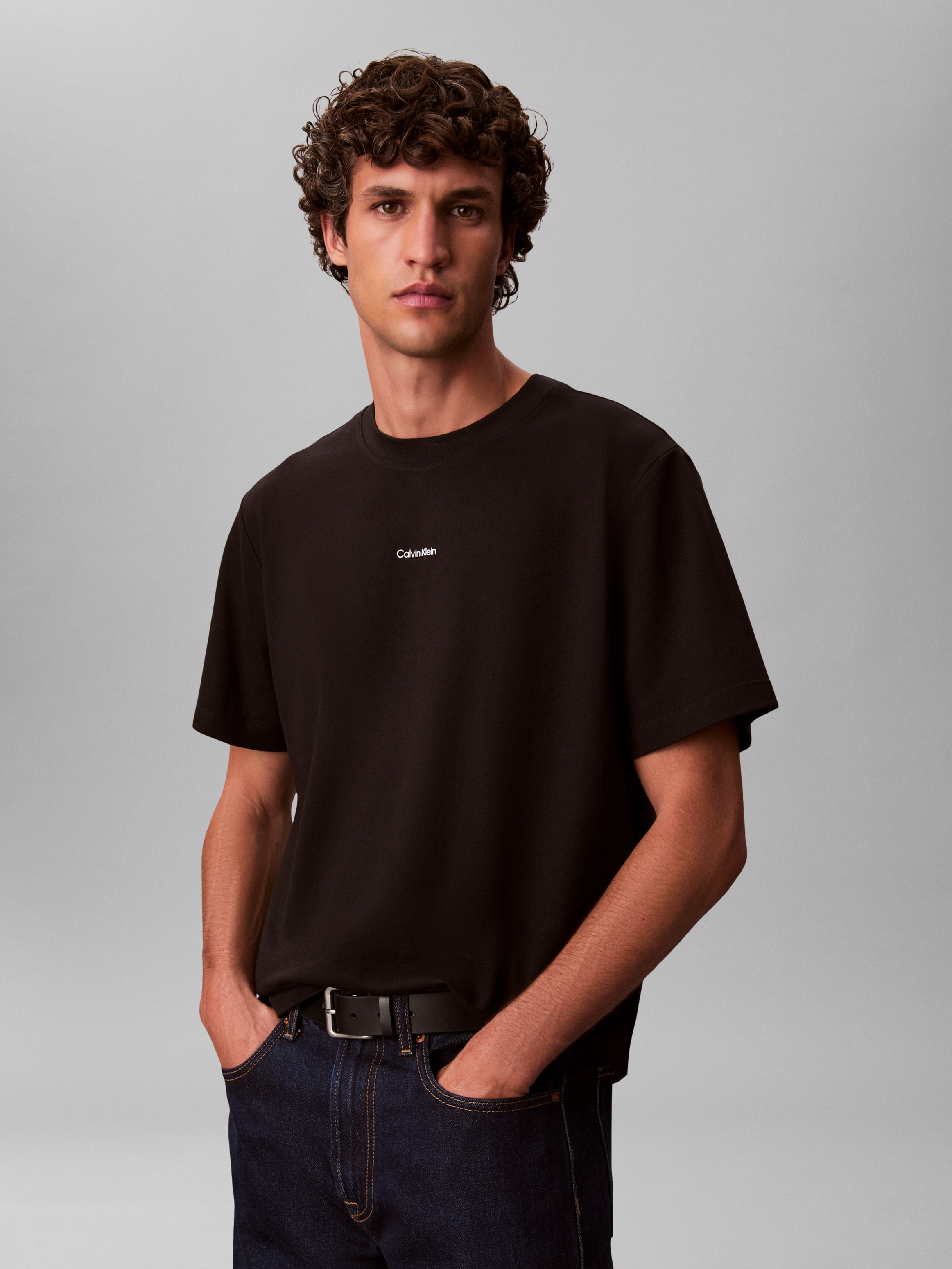 Image of Calvin Klein Jeans T-Shirt "SS STRETCH PIQUE NANO EASY TEE" Mit Rundhalsausschnitt