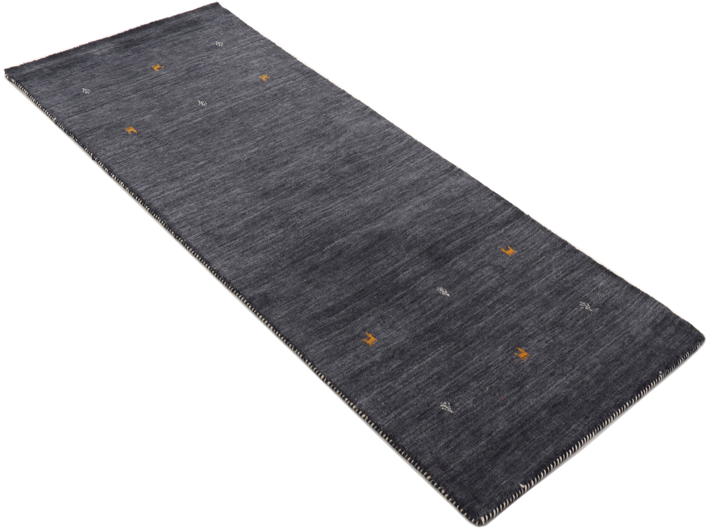 carpetfine Wollteppich »Gabbeh Uni, auch als Läufer erhältlich«, rechteckig, 15 mm Höhe, reine Wolle, handgewebt, Gabbeh Loom Tiermotiv, grosse Farbauswahl