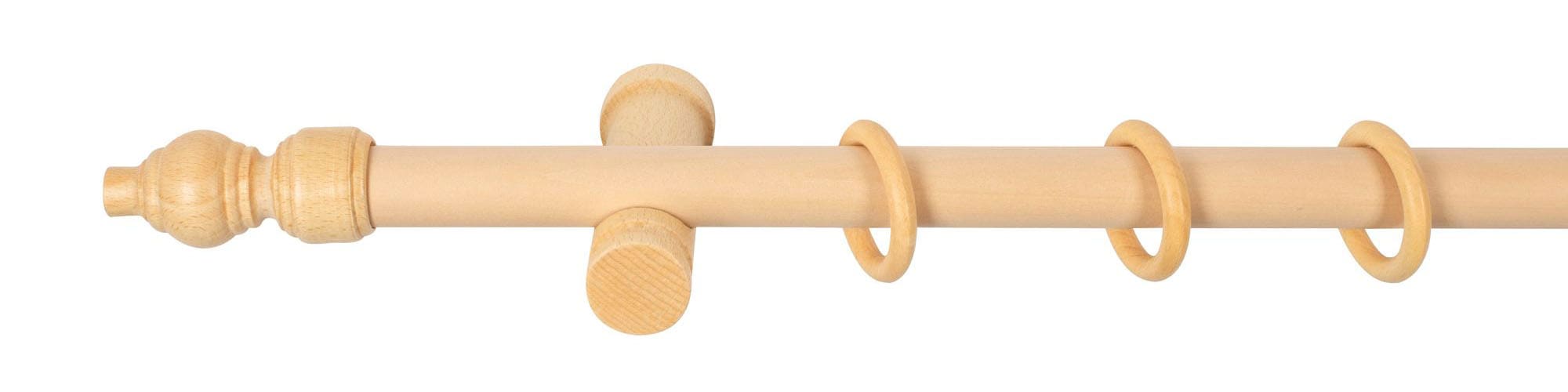 SN DECO GROUP Tringle à rideaux »Filigrano« 1 course-läufig Dimension fixe 28 mm, Holz, verschiedene Längen und Farben, Komplettset