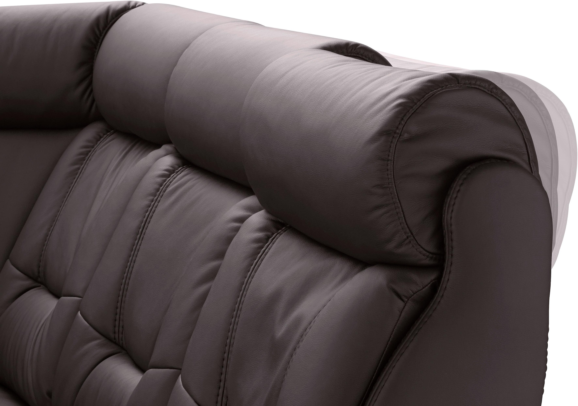Places of Style Ecksofa »Sardinien L-Form«, mit Kopfteilverstellung, wahlweise mit Bettfunktion