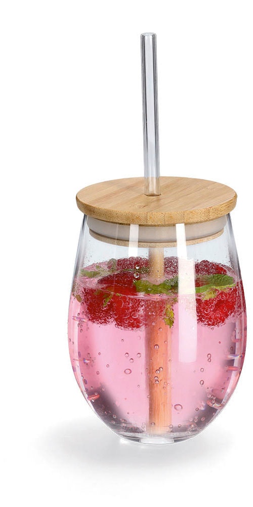 Zeller Present Gläser-Set 4-teilig, inkl. Trinkhalm, 500 ml