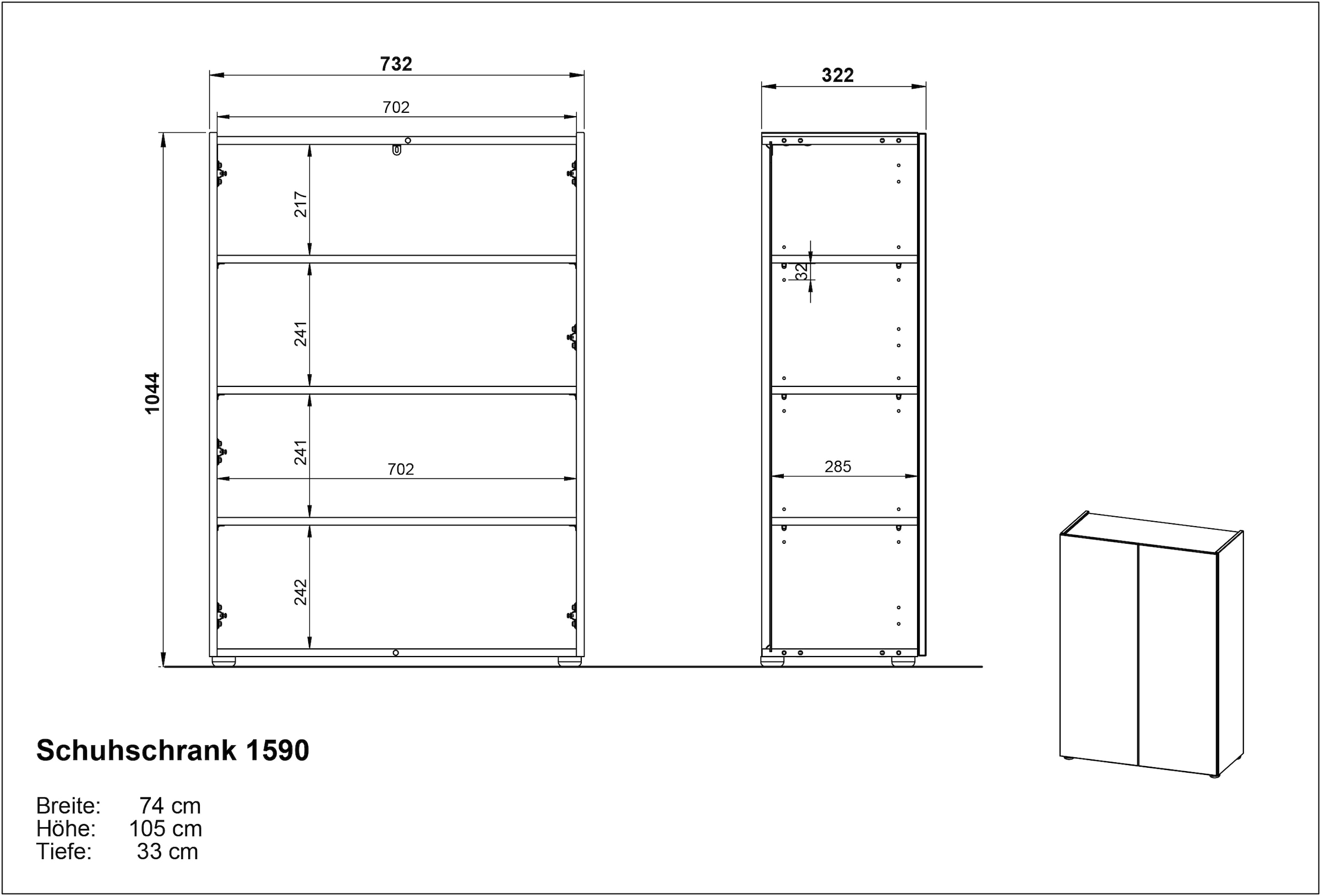 GERMANIA Garderoben-Set »Alviano«, (2 St.), mit eckigem Spiegel, optional mit Hakenpaneel, Made in Germany