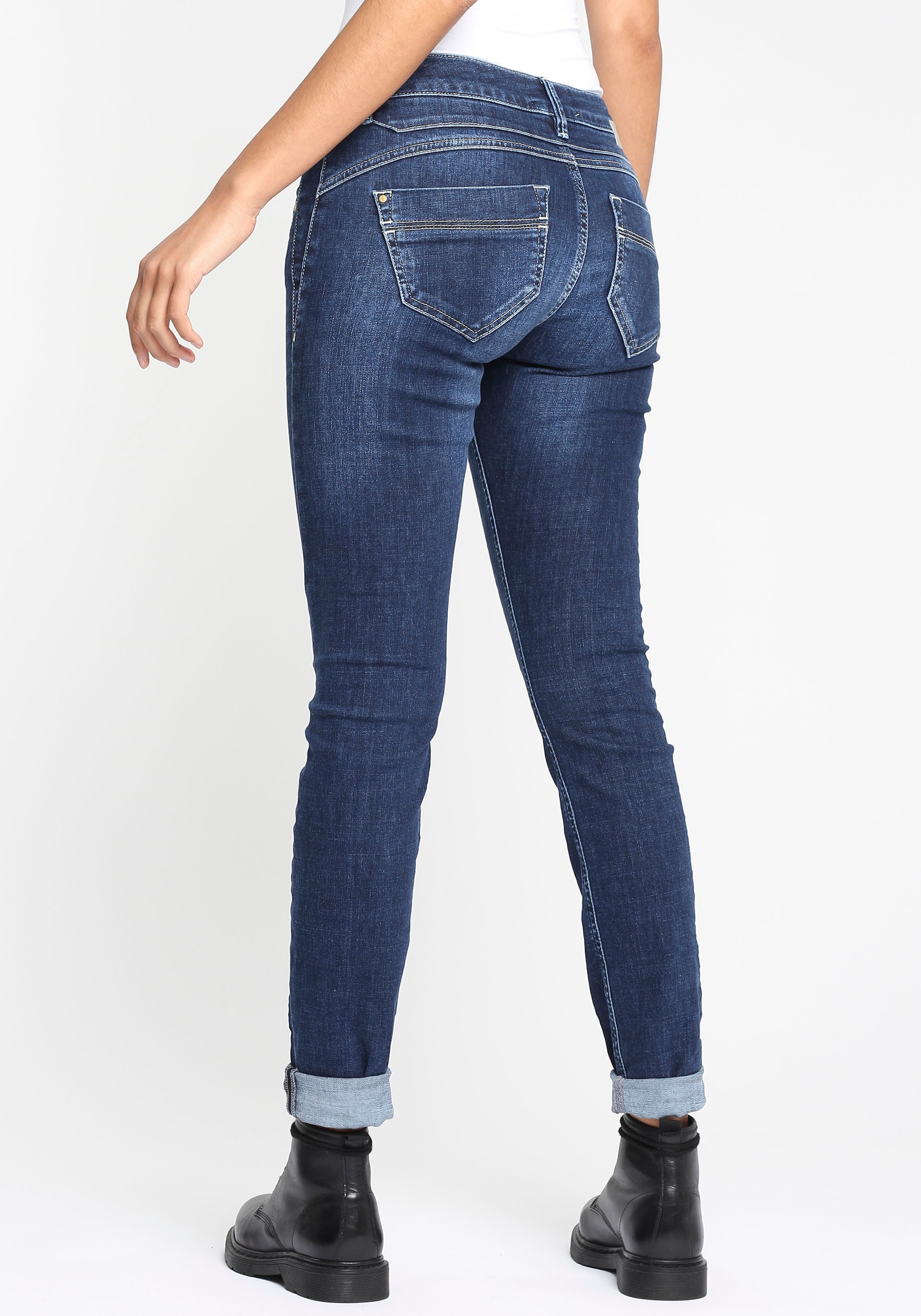GANG Skinny-fit-Jeans »94NELE«, mit Rundpasse und seitlichen Dreieckseinsätzen f. e. tolle Silhouette