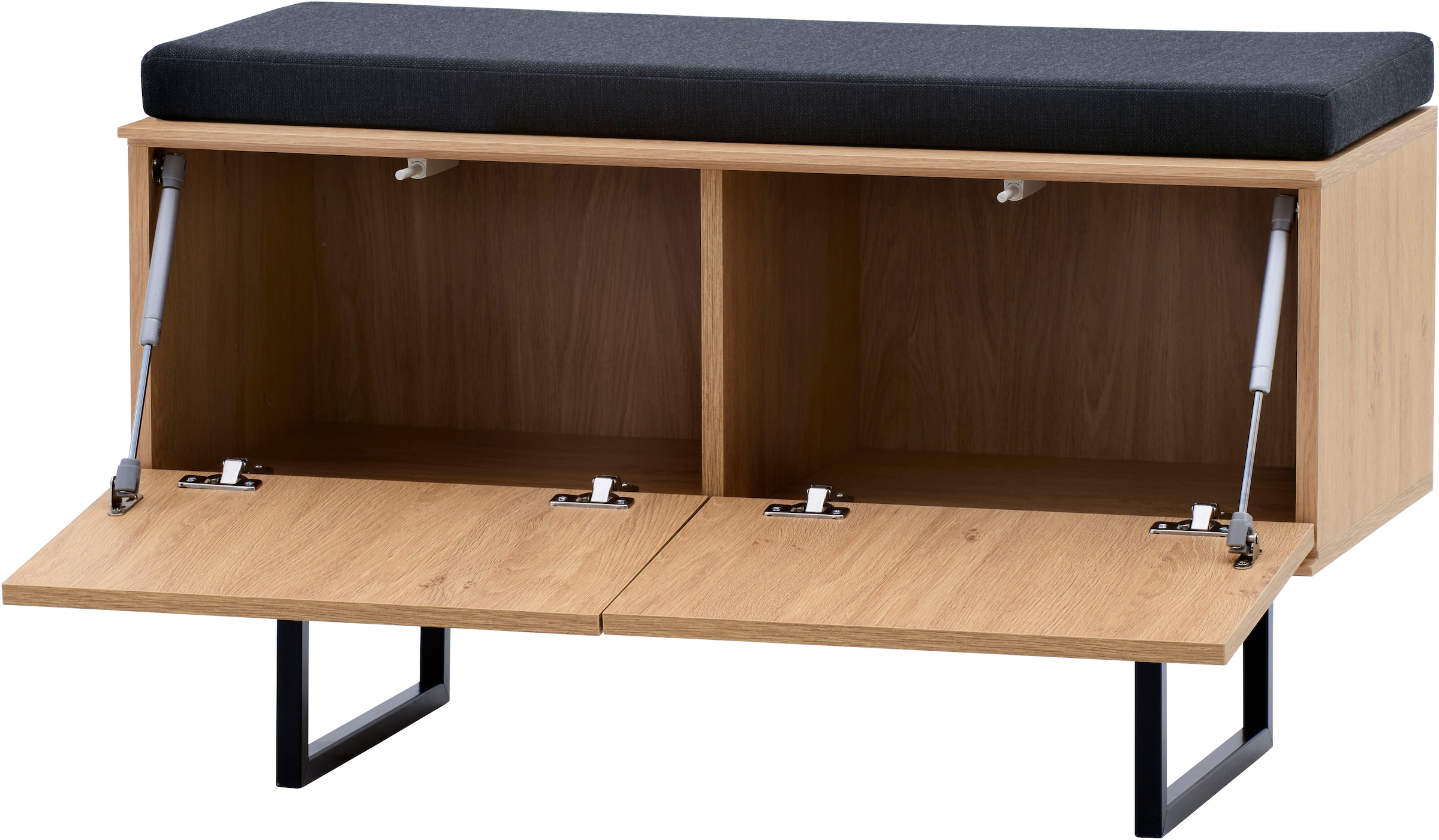 Home affaire Banc à chaussures »Lund, Garderobenbank mit Klappen, moderne Sitzbank, Polsterbank« beaucoup d'espace de rangement, place pour environ 6 paires de chaussures, 90 cm de large