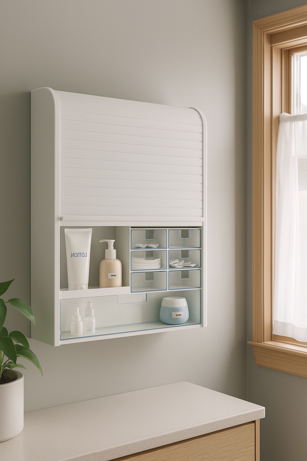 Bischof Medizinschrank »Salus« Kompaktes Medizinschränkchen mit verschliessbarem Rolladen