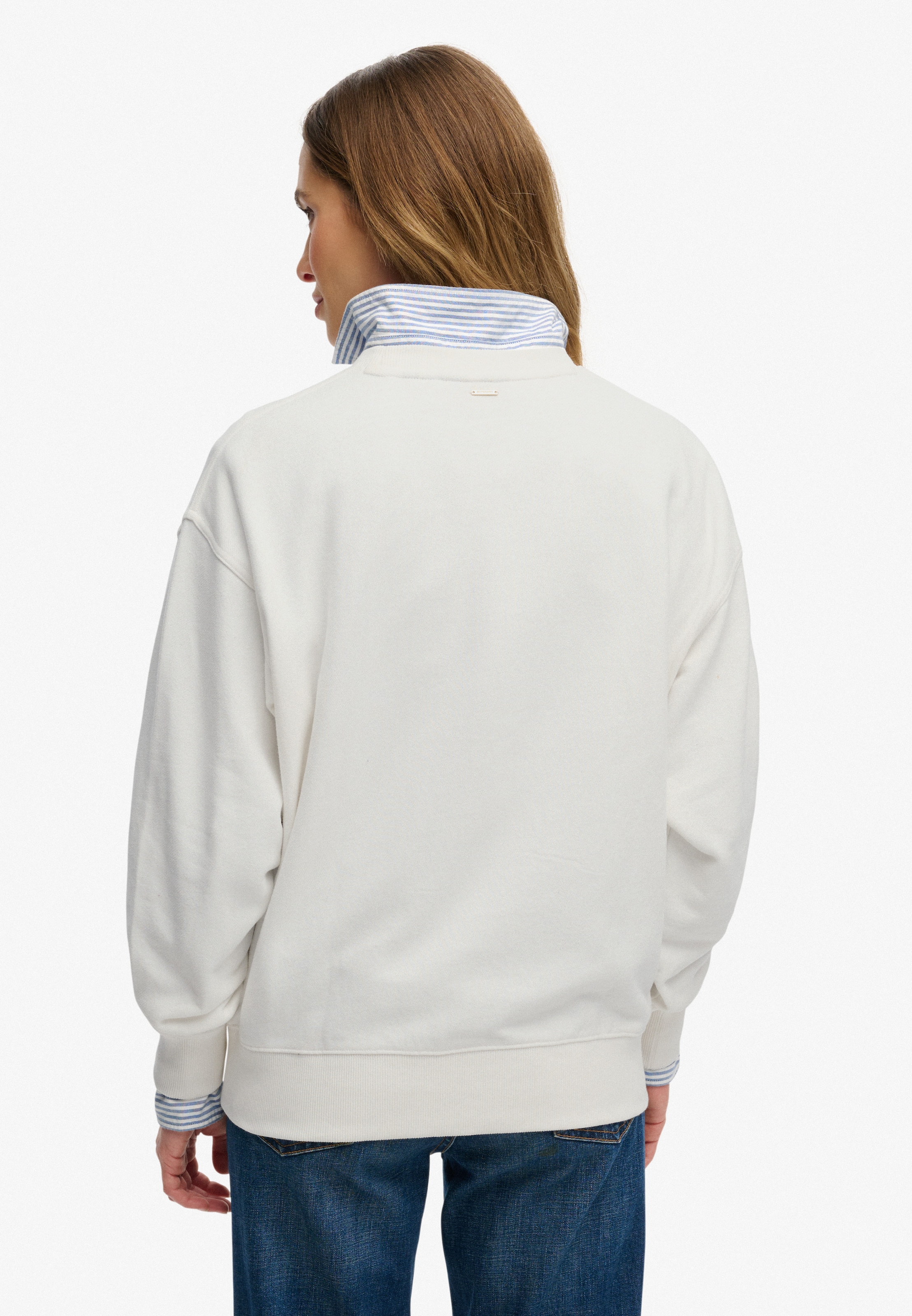 Superdry Sweatshirt »SCRIPT BRAND LOOSE CREW«, mit Markenlogo aus Perlenstickerei auf der Brust
