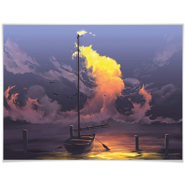 Wall-Art Poster »Surrealismus Bild Segelboot«, Boote & Schiffe, (1 St.),  Poster, Wandbild, Bild, Wandposter kaufen