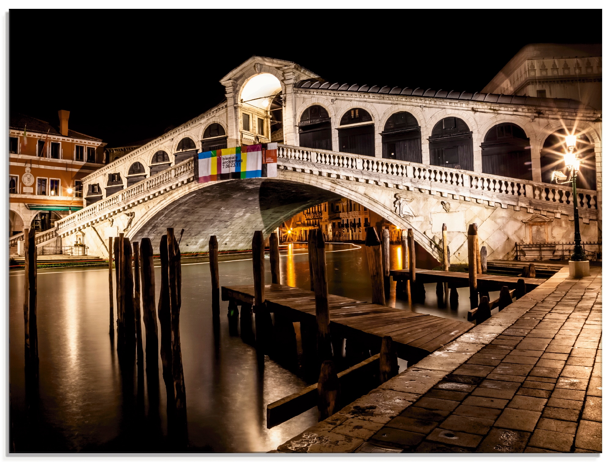 Image of Artland Glasbild "Venedig Canal Grande & Rialto Brücke II" Brücken 1 Stk. tlg. in verschiedenen Grössen