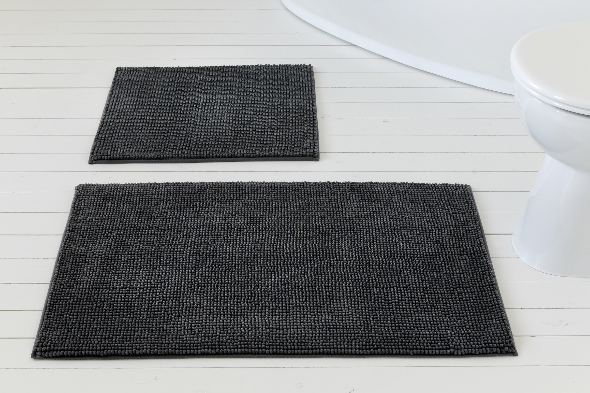 my home Badematte »Kaelan«, rutschhemmend beschichtet, fussbodenheizungsgeeignet, Badvorleger, Badteppich aus weicher Chenille, pastell Farben