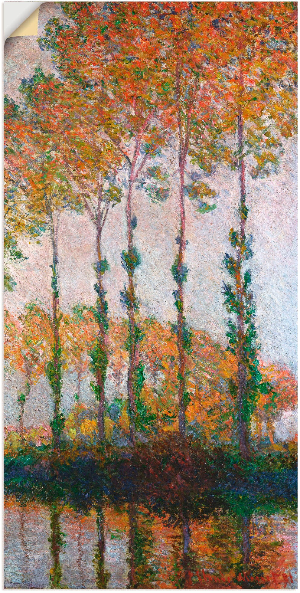 Image of Artland Wandbild »Pappeln am Ufer der Epte im Herbst. 1891«, Gewässer, (1 St.), in vielen Grössen & Produktarten -Leinwandbild, Poster, Wandaufkleber / Wandtattoo auch für Badezimmer geeignet bei Ackermann Versand Schweiz