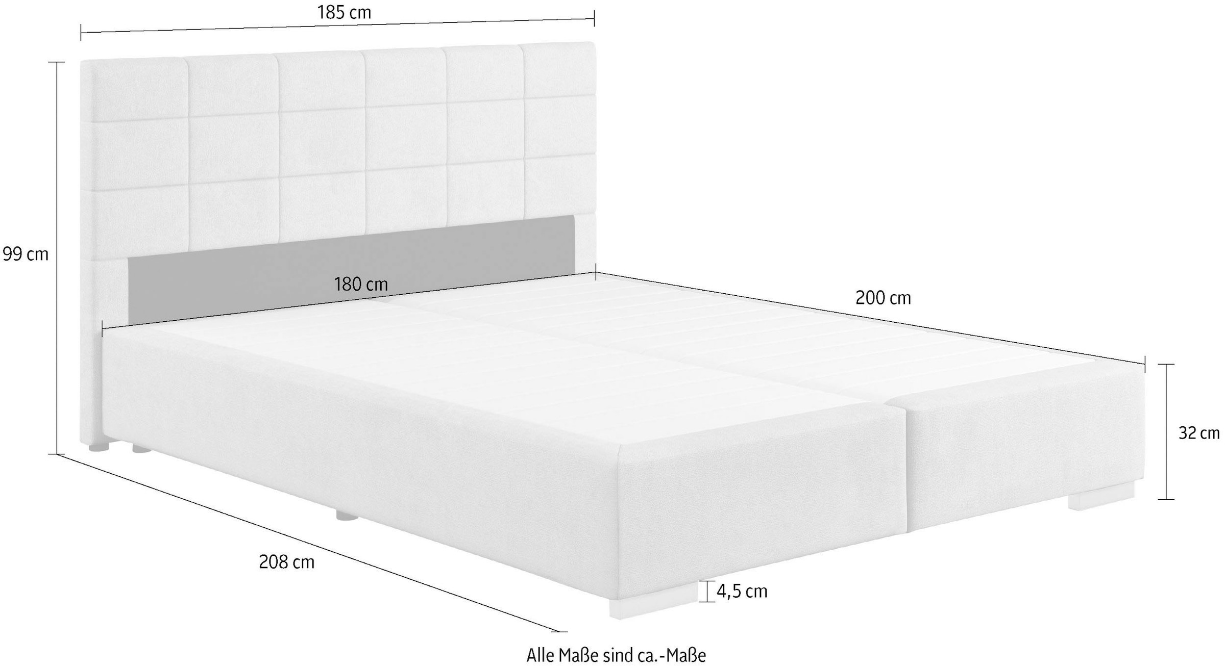 COTTA Boxspringbett Simba, wahlweise mit oder ohne Matratze und Topper