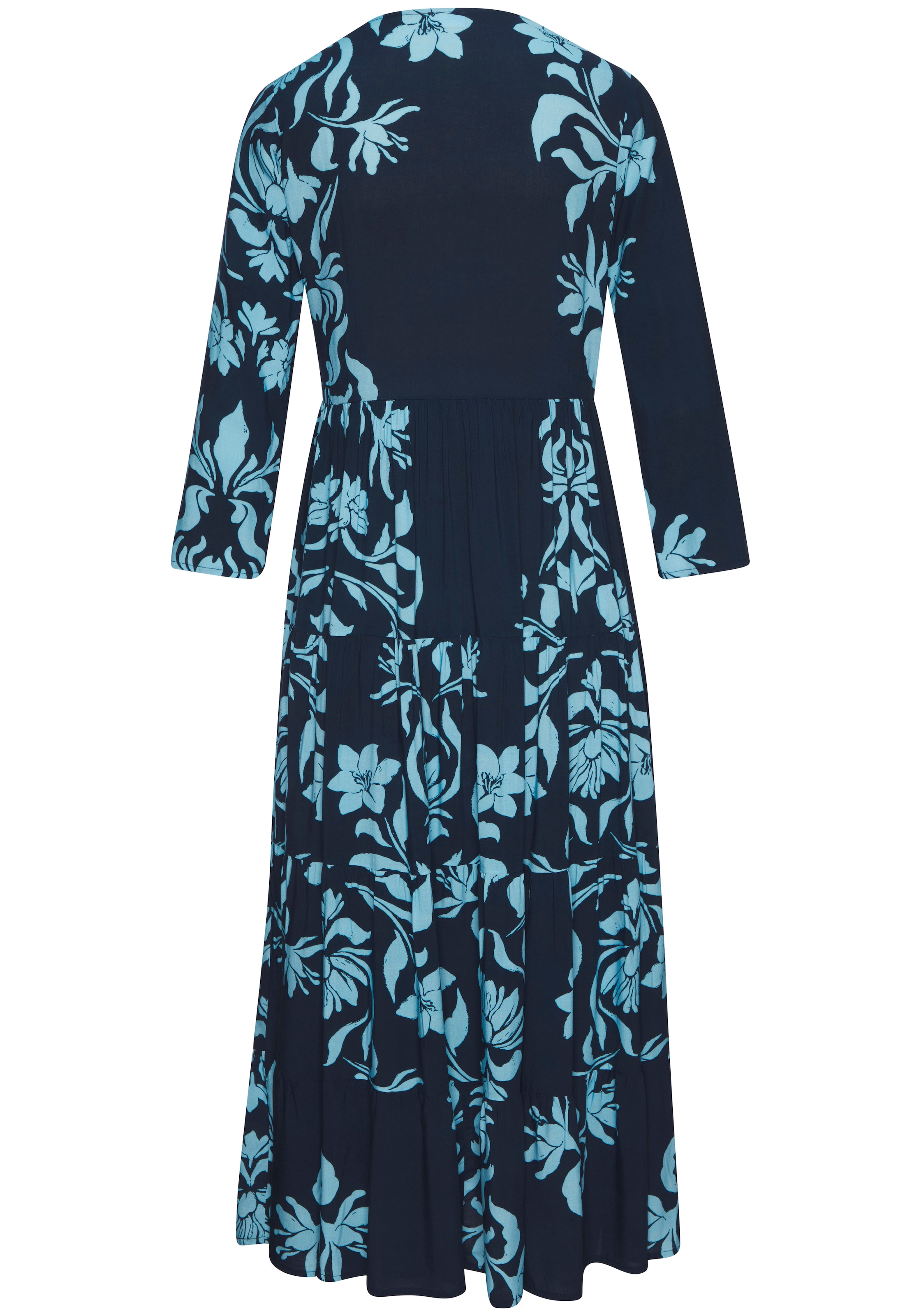 LASCANA Maxi robe avec imprimé floral et patte de boutonnage, robe d'été, robe de plage