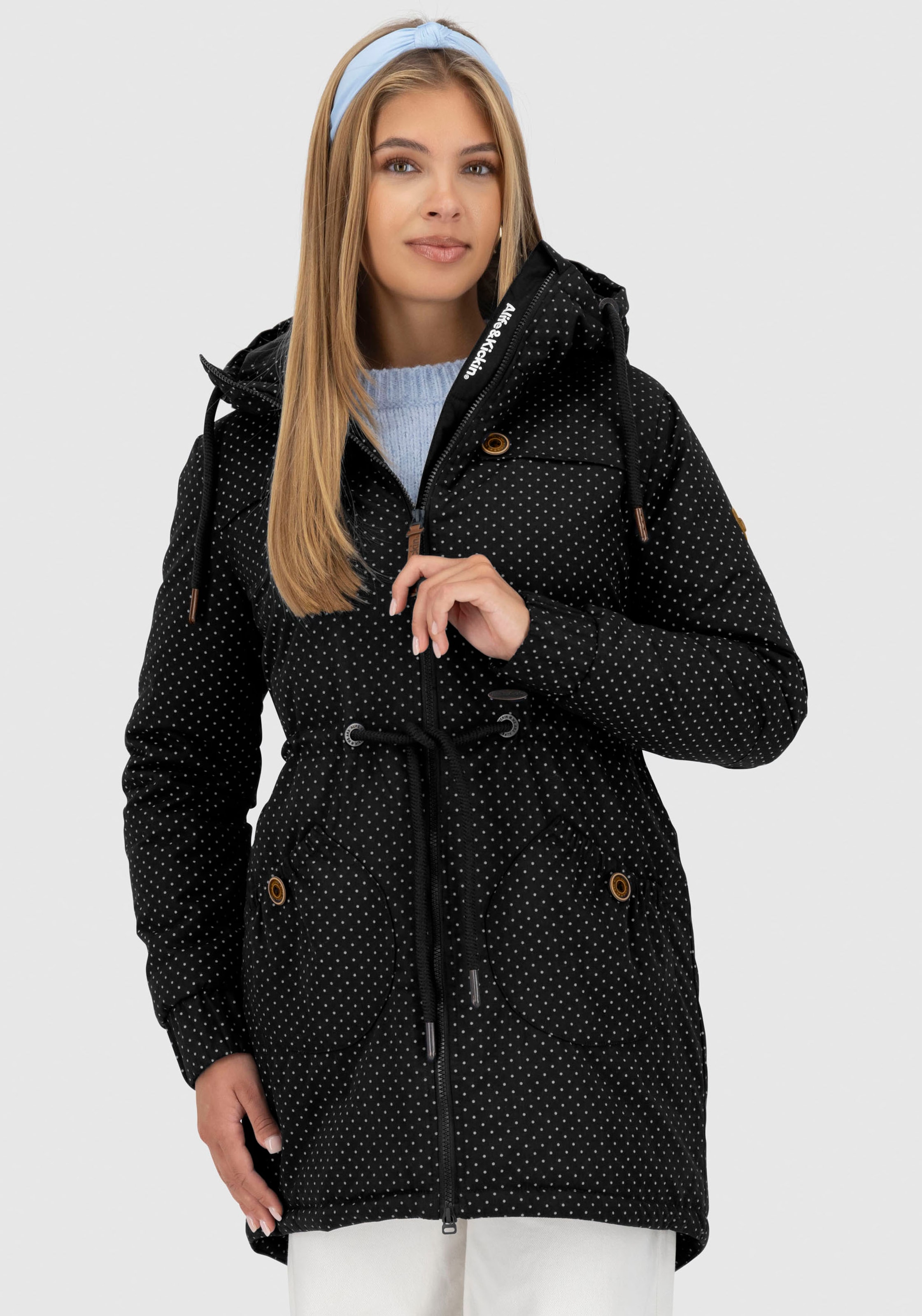 Alife & Kickin Veste d'extérieur »CHARLOTTEAKB« mit Kapuze gefütterter Parka, Kapuzenjacke durch Bindeband tailliert