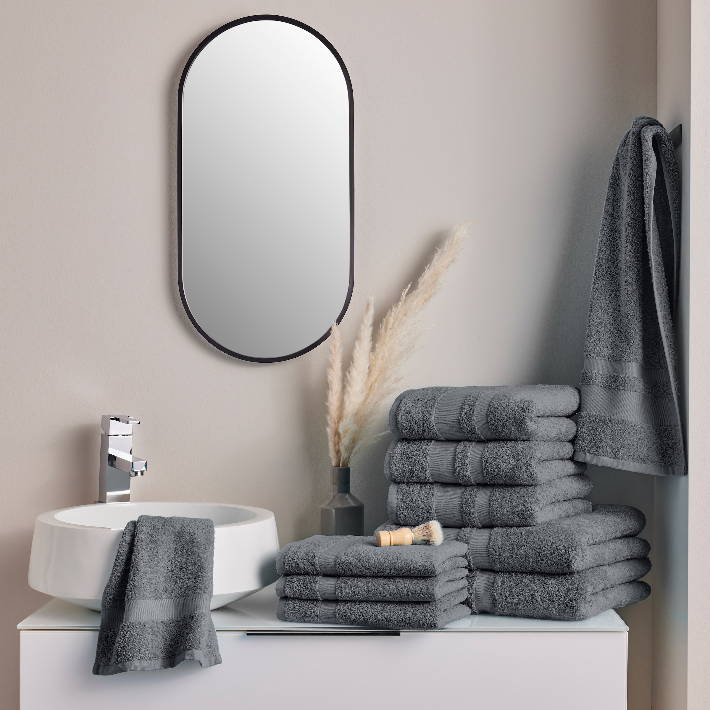 GOODproduct Handtuch Set »Vanessa, 10-tlg Handtuch-Set, weich, in Standard- und Premium-Qualität« Set 10 tlg. Walkfrottee 100% Baumwolle, Duschtücher, Handtücher, Gästetücher, mit Bordüre