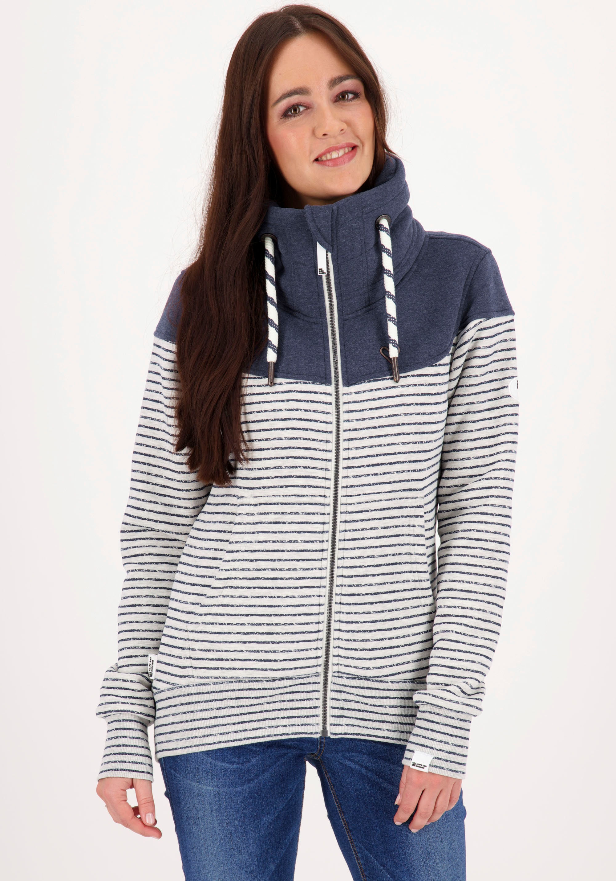 Image of Alife & Kickin Sweatjacke "ValinaAK B" mit hohem regulierbaren Stehkragen in toller Sweat-Qualität