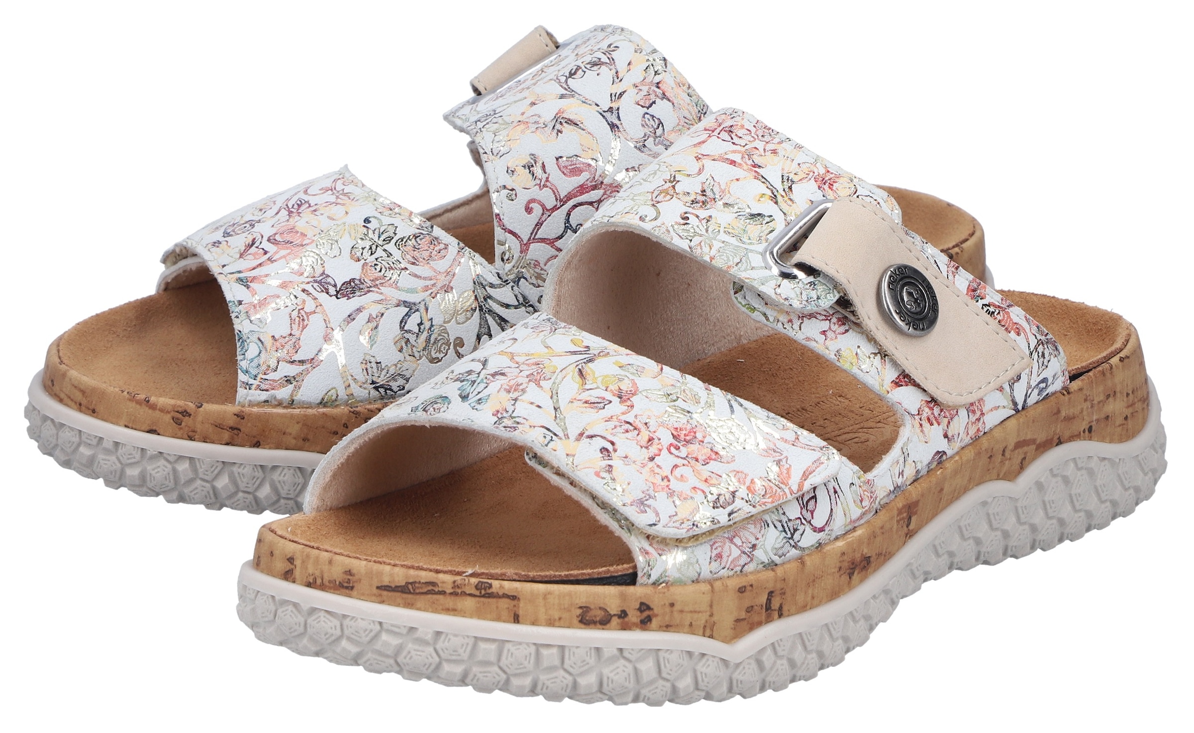 Rieker Pantolette  Chaussure d'été, chaussure à enfiler, chausson avec bride auto-agrippante