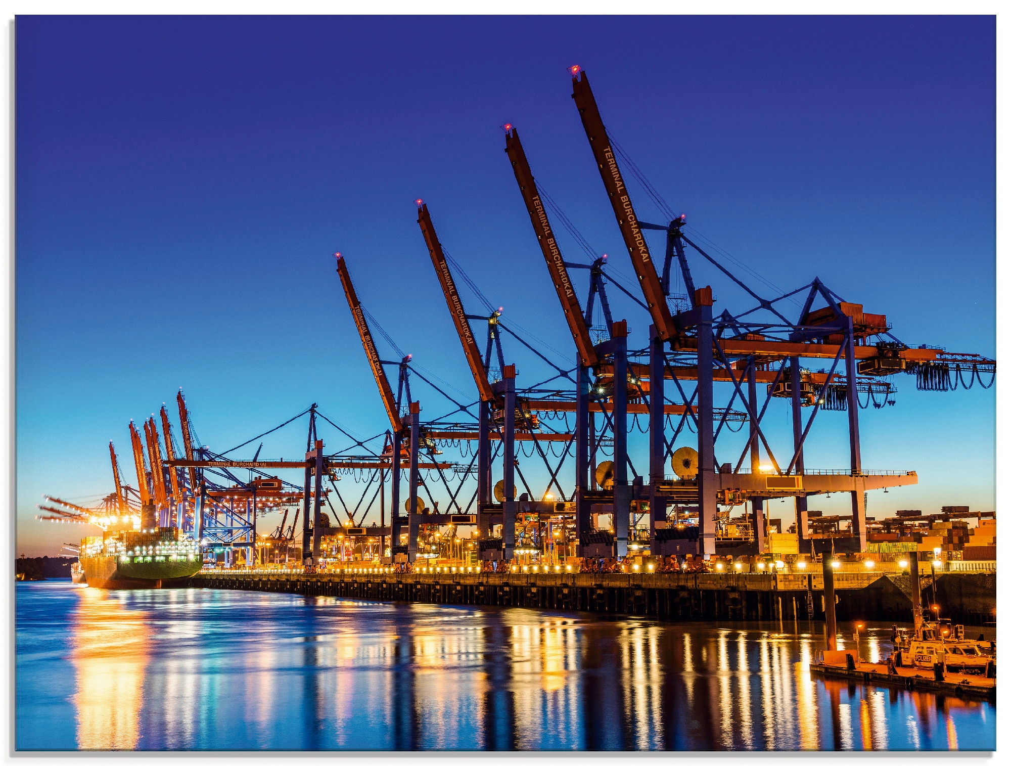 Image of Artland Glasbild "Hamburg Containerhafen" Deutschland 1 Stk. tlg. in verschiedenen Grössen