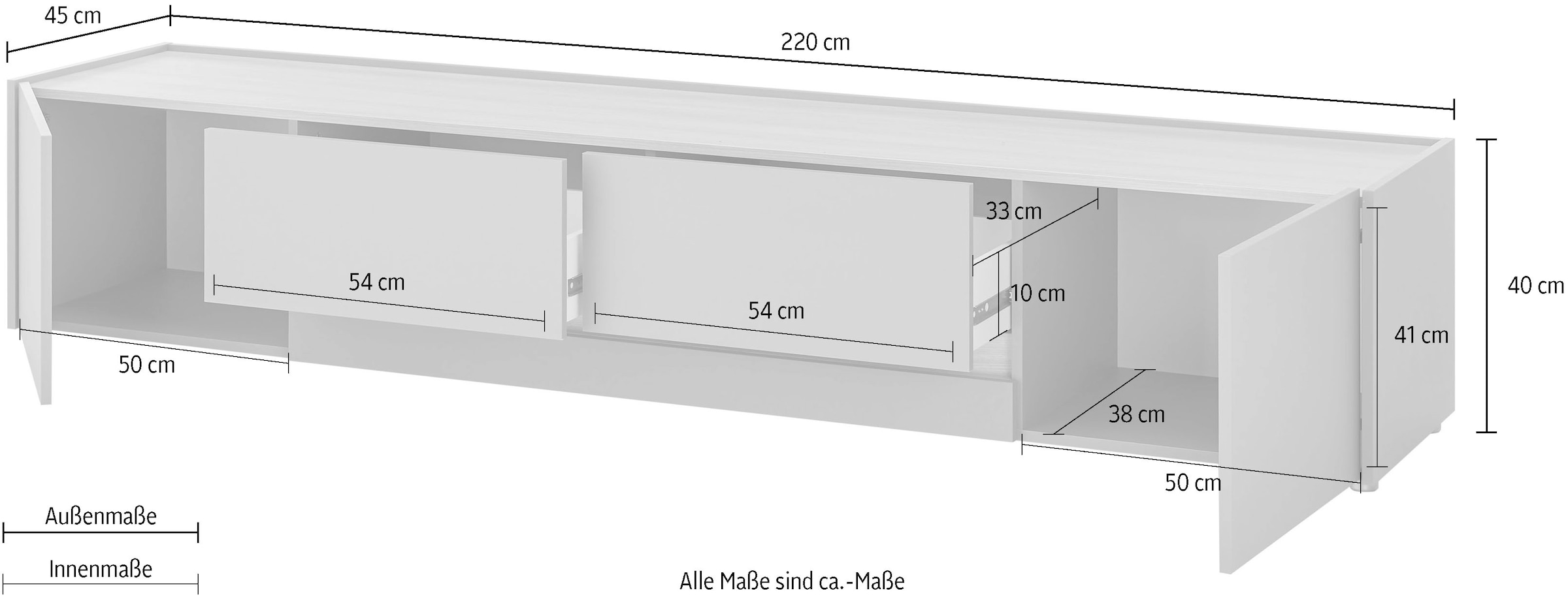 Home affaire Lowboard »City/Giron, moderner TV-Schrank, Kommode, TV-Unterschrank« zeitlos, modern, ausreichend Stauraum, vielseitig einsetzbar