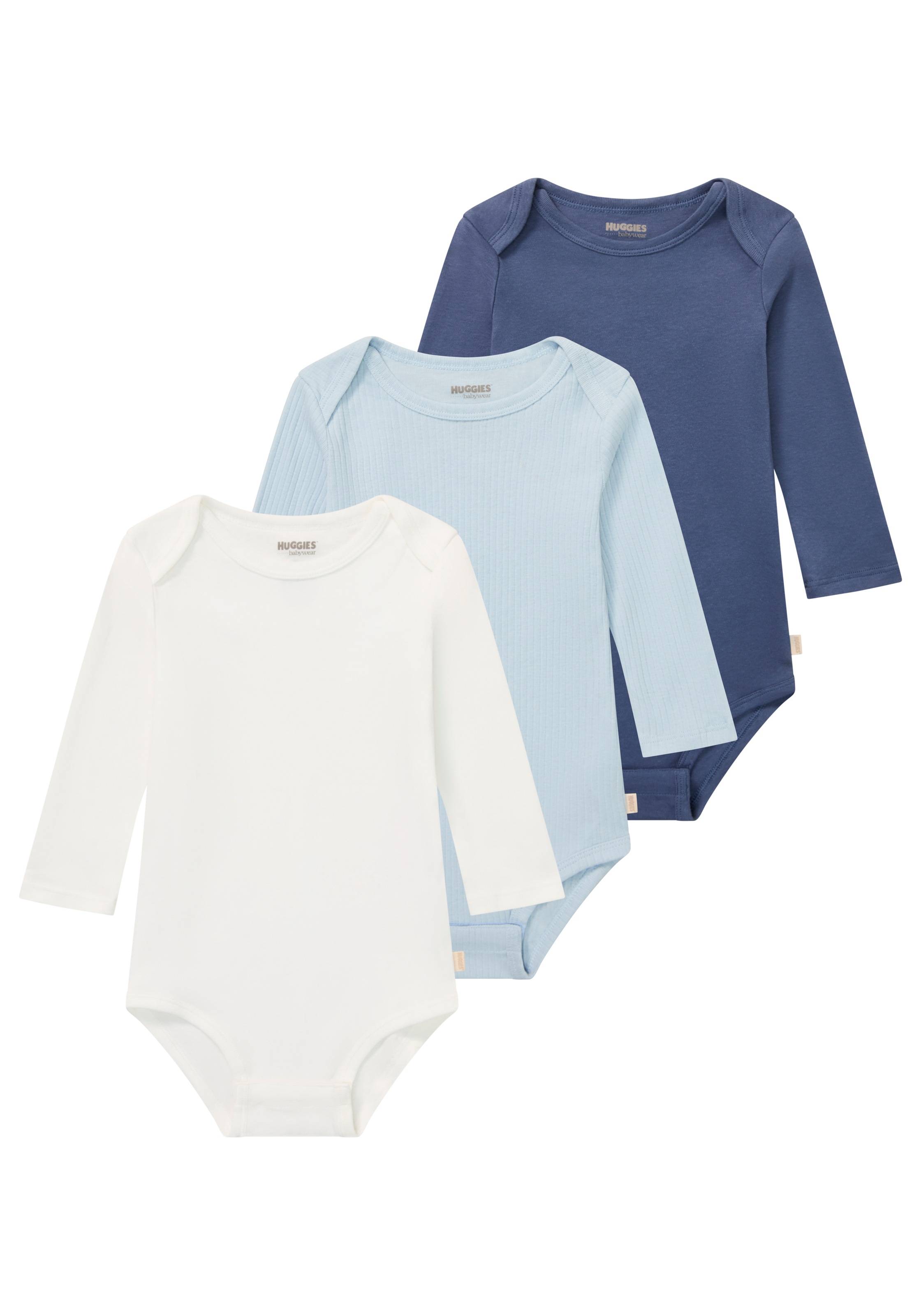 HUGGIES babywear Body à manches longues »HUGB 3PK BODYSUIT« Packung, 3 cuis 3er-Pack, in Ripp-Optik
