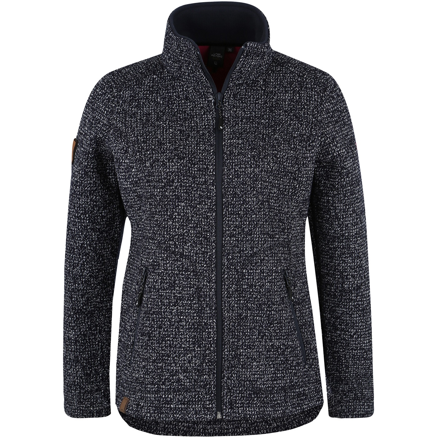 Image of DEPROC Active Strickfleecejacke "KITTOBE LAKE WOMEN" mit Kapuze Kontrastreissverschluss