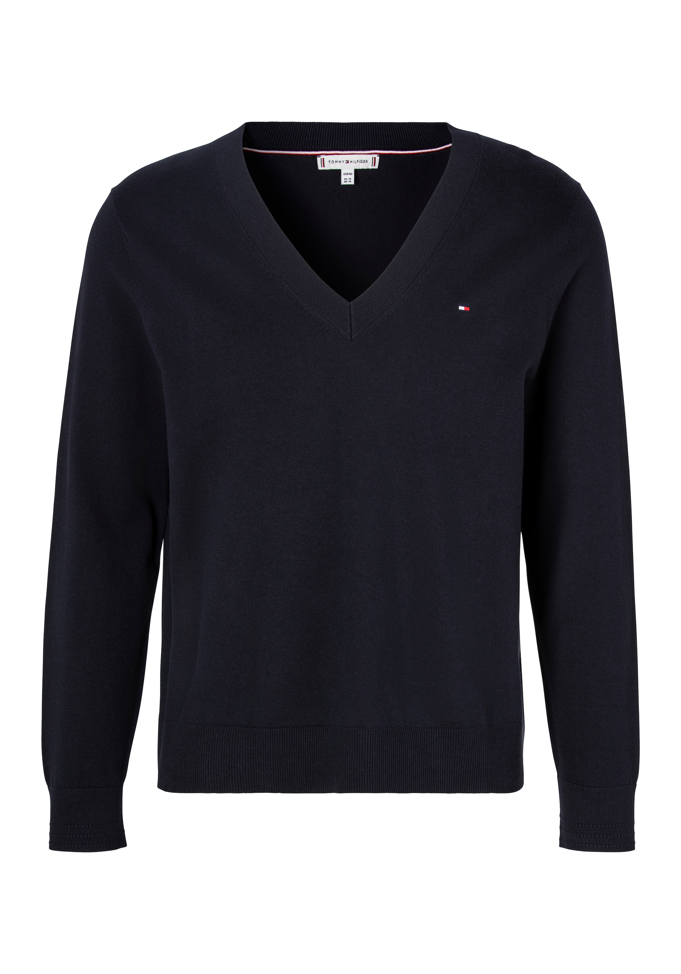 V-Ausschnitt-Pullover »CRV CO JERSEY STITCH V-NK SWT«, in Grossen Grössen, V-Ausschnitt